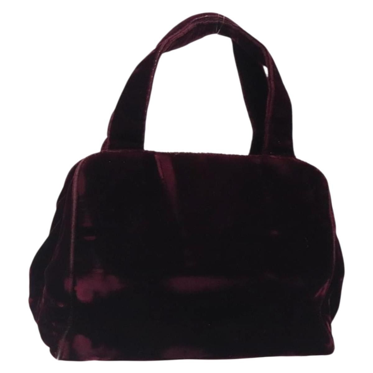 Prada PRADA Hand Bag Velor Bordeaux Silver Size ONE SIZE - 1 Thumbnail