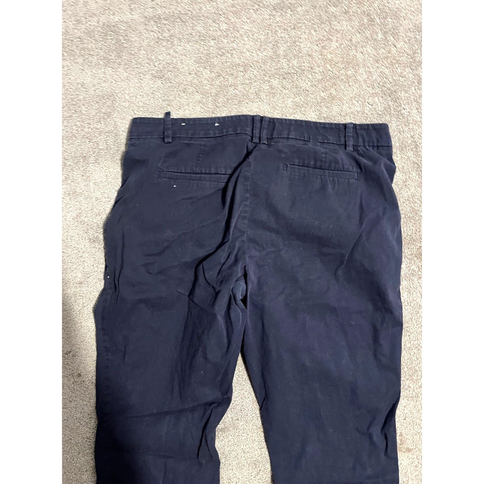 Ann Taylor Ann Taylor Capri Pants Women 10 Navy Blue Stretch Cropped Capris Pockets Regular Size 32" / US 10 / IT 46 - 4 Thumbnail