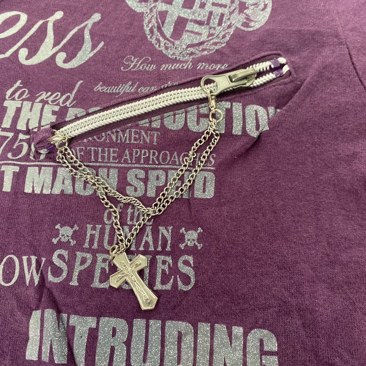 If Six Was Nine Beaumont Carr Double layer poem gothic cross Tee Size US L / EU 52-54 / 3 - 2 Thumbnail