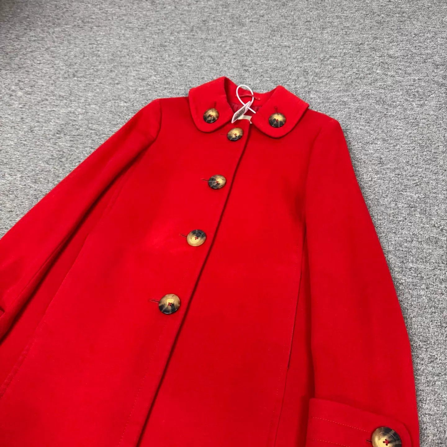 Burberry Burberry Red Single-breasted Wool Coat UK8 99new Size S / US 4 / IT 40 - 4 Thumbnail