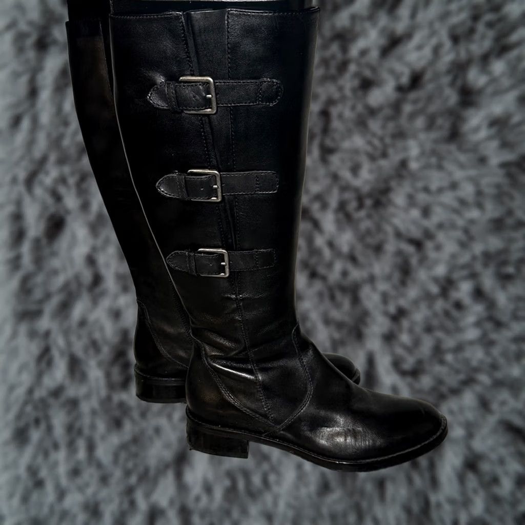 Ecco VINTAGE ECCO Riding Boot Hobart 25 Over the Knee Buckle Detail Women 39 Black Size 8.5 Leather Boots Mens Girls Size US 9 / IT 39 - 1 Thumbnail