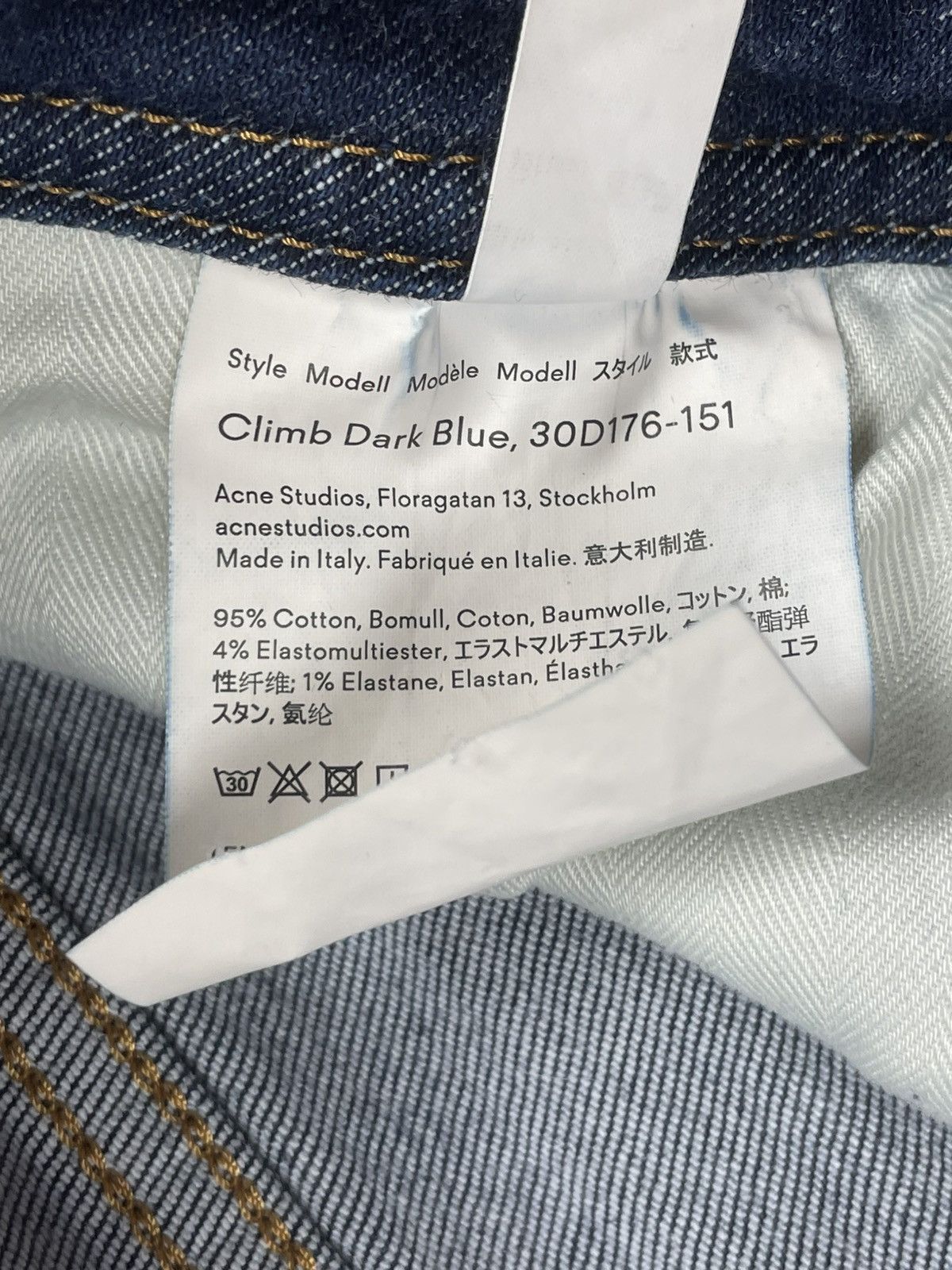 Acne Studios Acne Studios W30 L32 Climb Dark Blue Denim Jeans (Men’s) EGV Size 30" / US 8 / IT 44 - 5 Thumbnail
