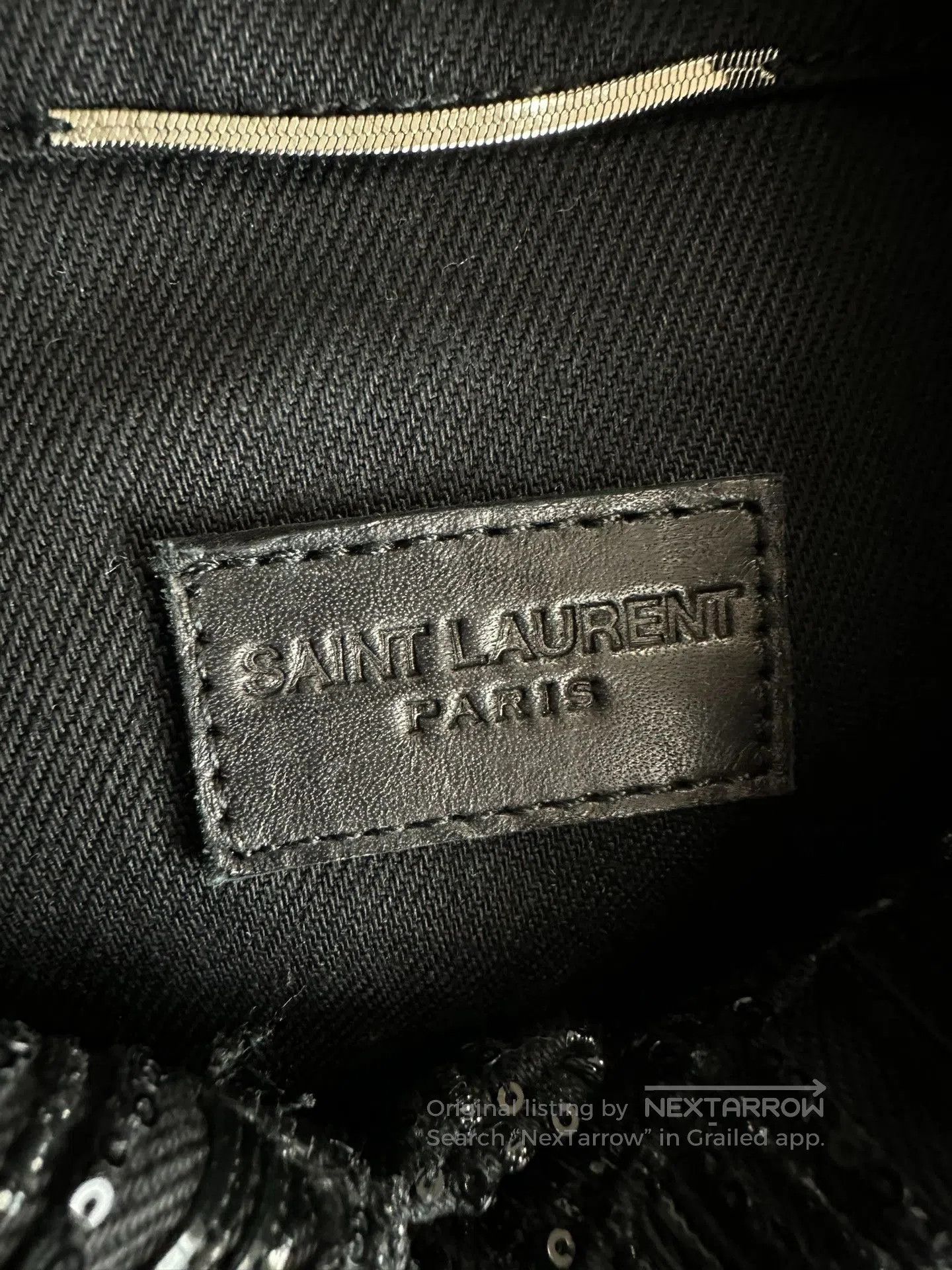 Saint Laurent Paris Saint Laurent Scaled Beaded Denim Jacket. Size US M / EU 48-50 / 2 - 4 Thumbnail