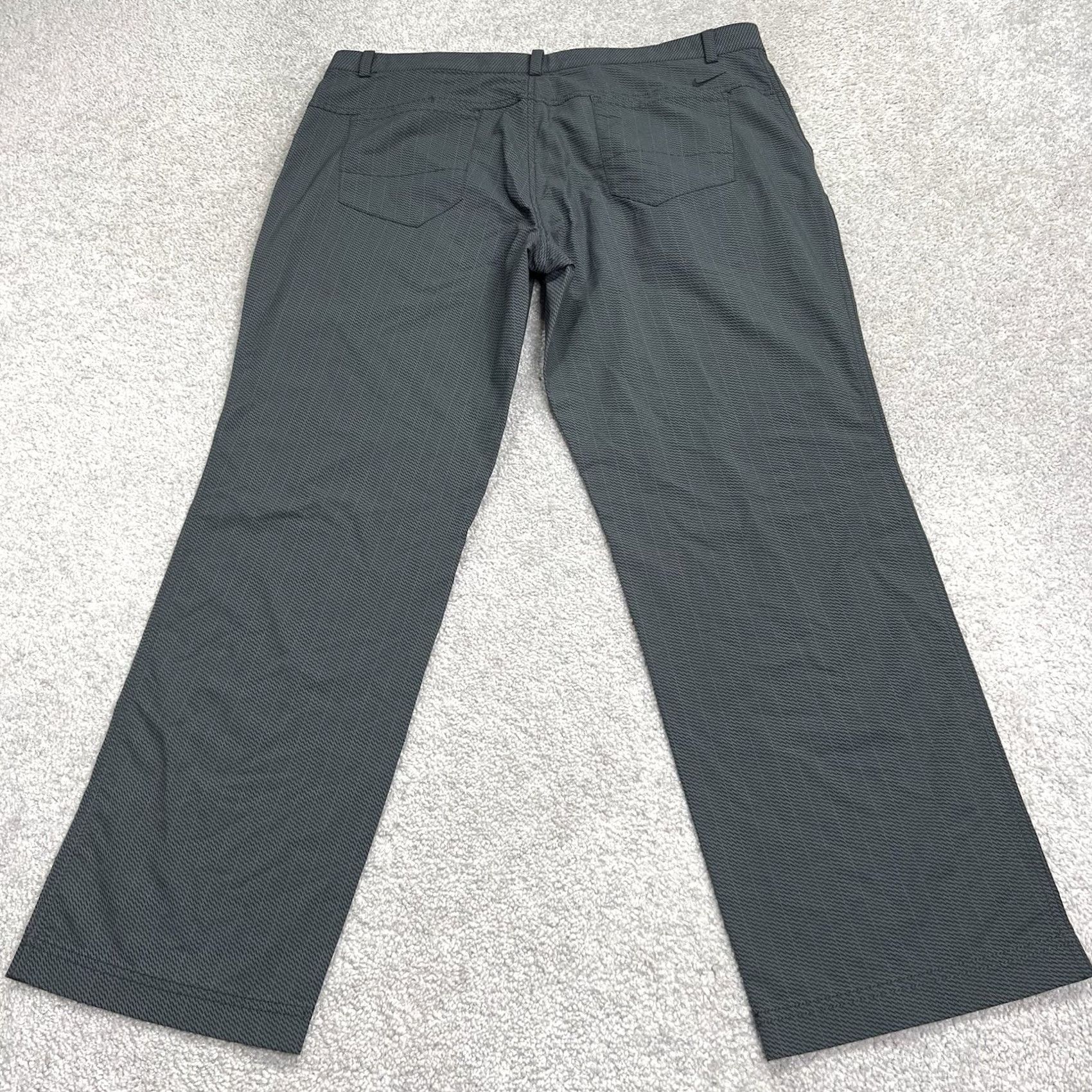 Nike Nike Golf Pants Mens 38x30 Dri-Fit Tour Performance Stretch Chino Gray Geometric Stripes Size US 38 / EU 54 - 7 Thumbnail