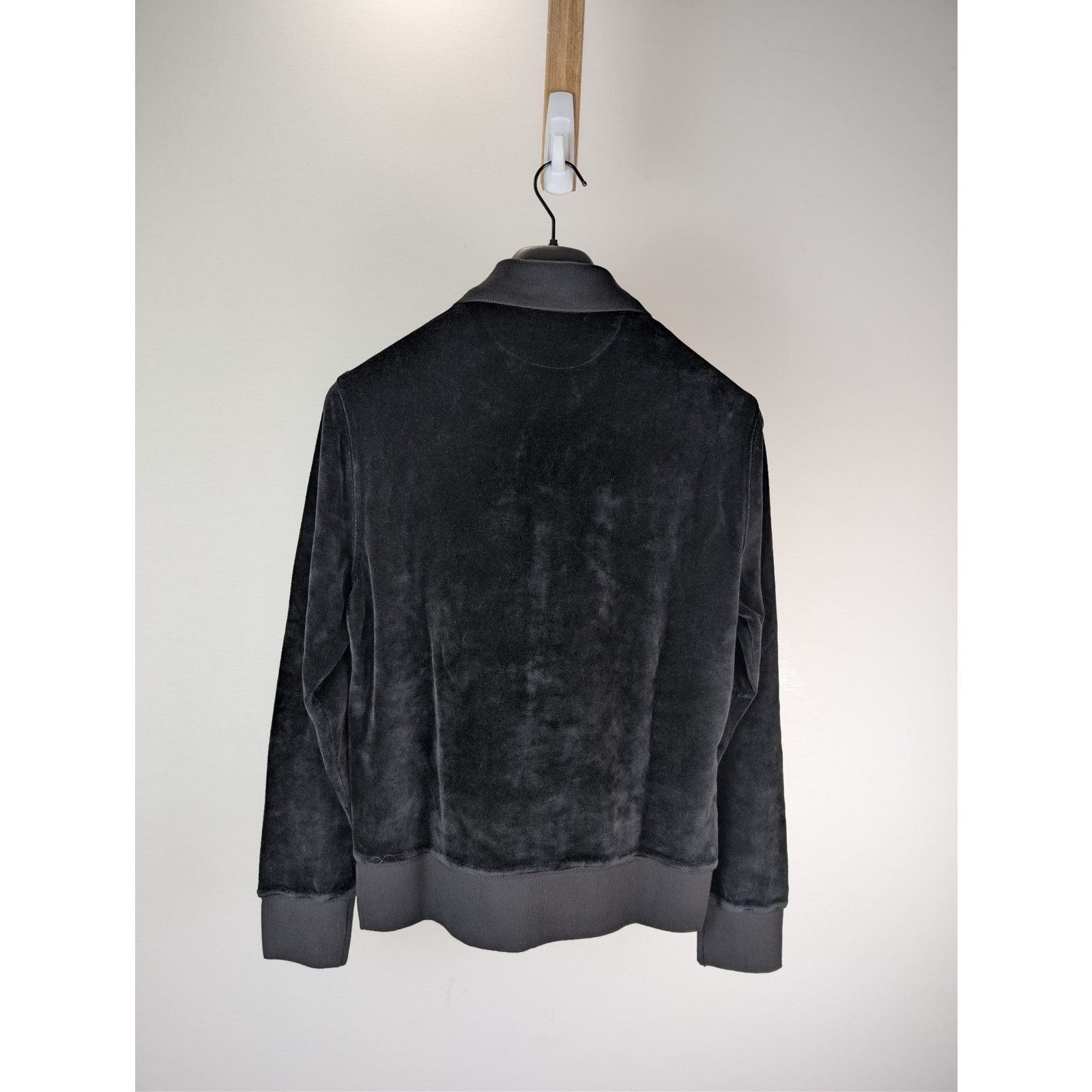 Tom Ford o1rshd1 Long Sleeve Velvet Polo Shirt in Black Size US M / EU 48-50 / 2 - 16 Thumbnail