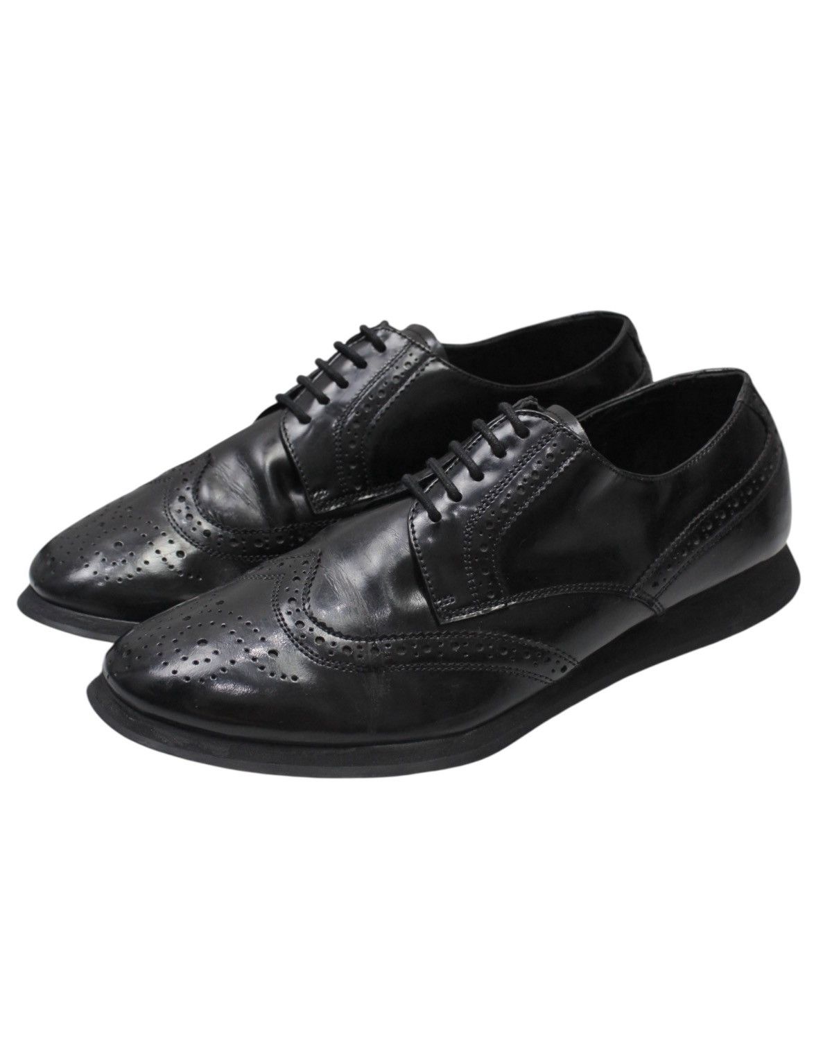 Prada 2010S PRADA MILANO BLACK WINGTIP BROGUE SHOES Size US 7 / EU 40 - 8 Thumbnail