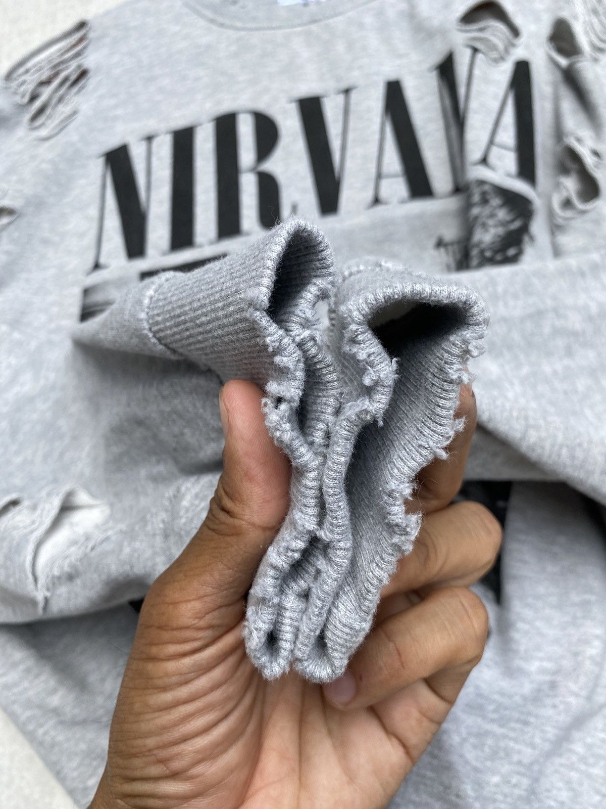 Band Tees × Nirvana Thrashed Nirvana Bleach Distressed Sweatshirt Size US L / EU 52-54 / 3 - 9 Thumbnail