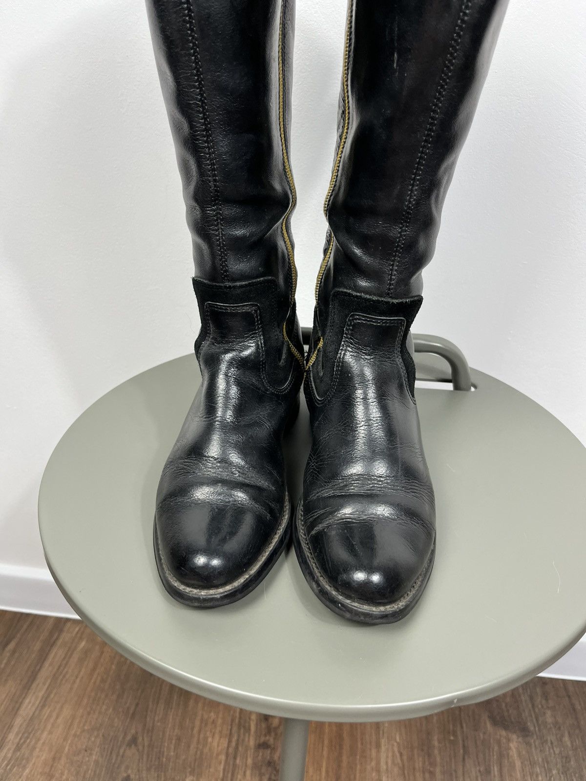 Clarks Clarks Black Leather Knee High Boots Buckle Zip Size US 5 / IT 35 - 6 Thumbnail