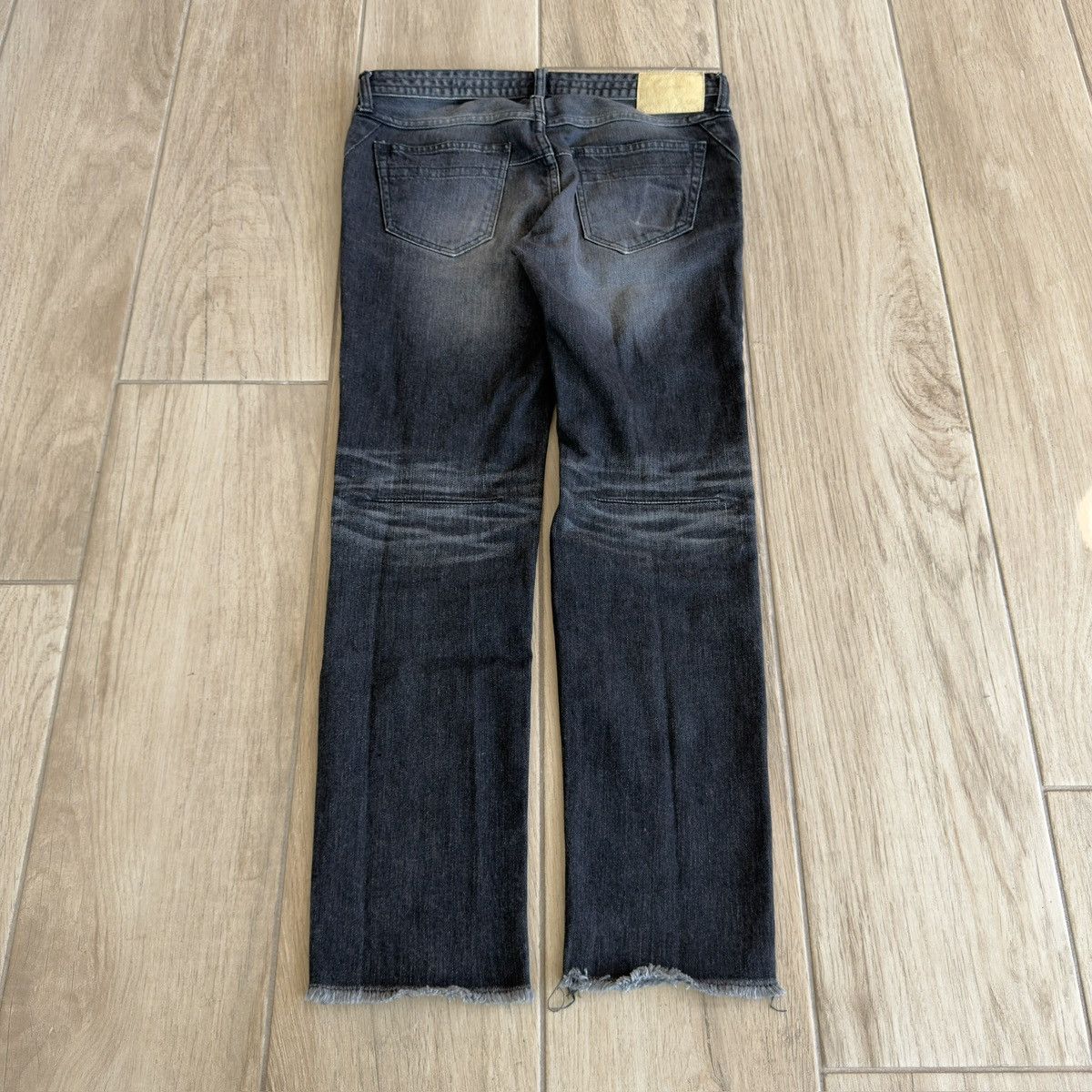 Number (N)ine Washed Black Distressed Repaired Red Stitch Denim Jeans Size US 31 - 2 Thumbnail