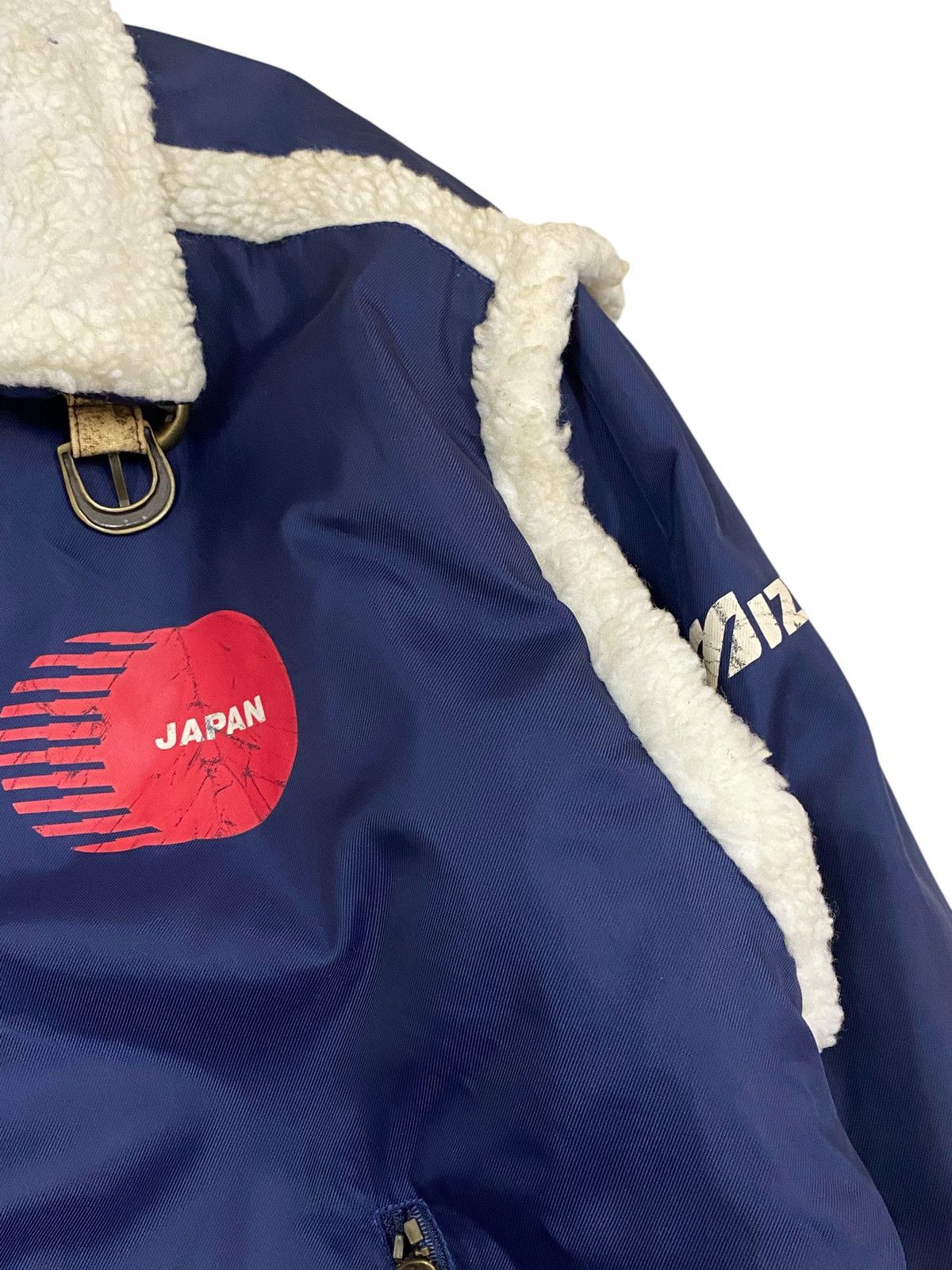 Mizuno Vtg Mizuno Japan Aviator Sherpa Jacket - Navy Blue Size US L / EU 52-54 / 3 - 3 Thumbnail