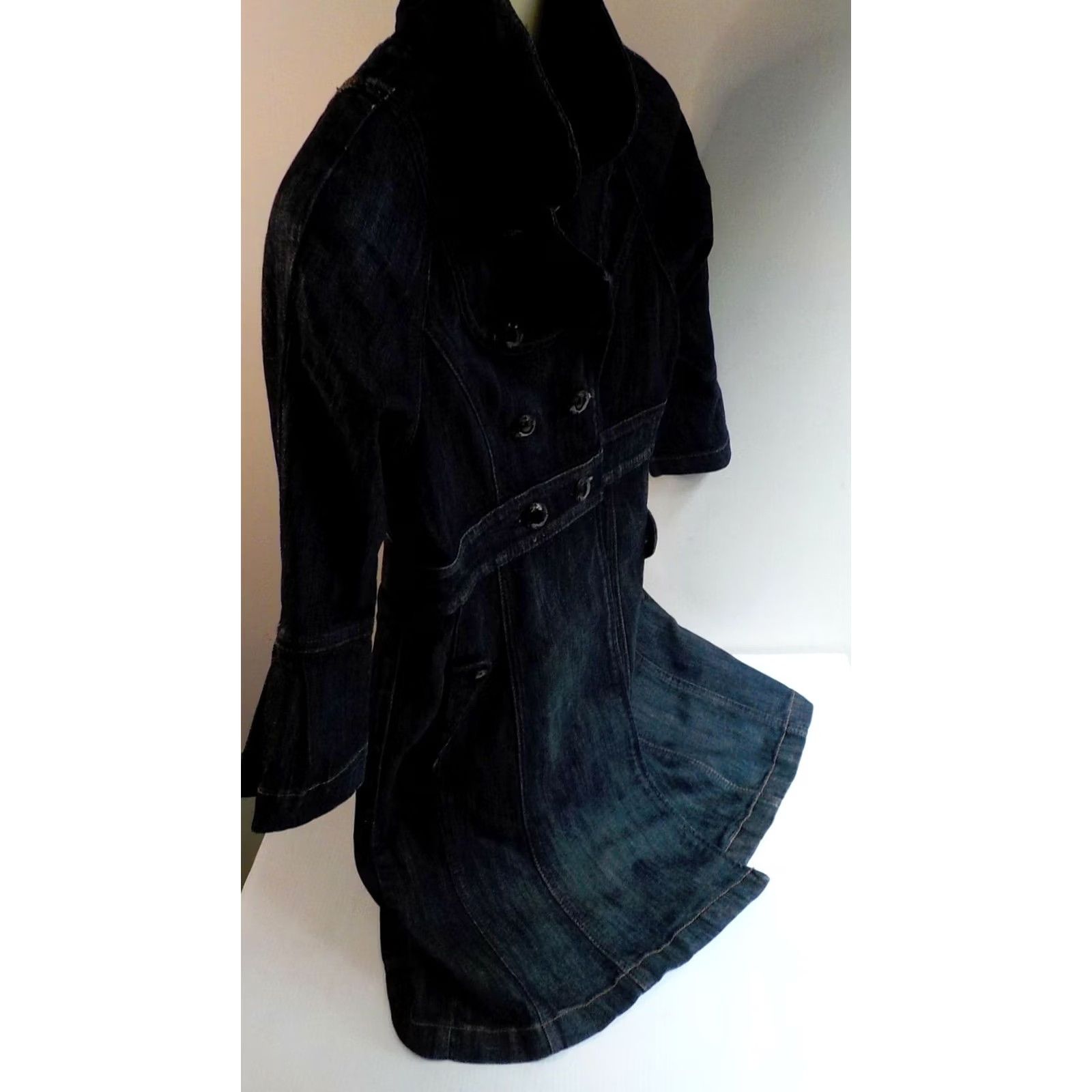 Guess GUESS Jeans Double Breasted 3/4 Sleeves Jean Denim Jacket Women Small Blue Denim Jacket Size 28" / US 6 / IT 42 - 5 Thumbnail
