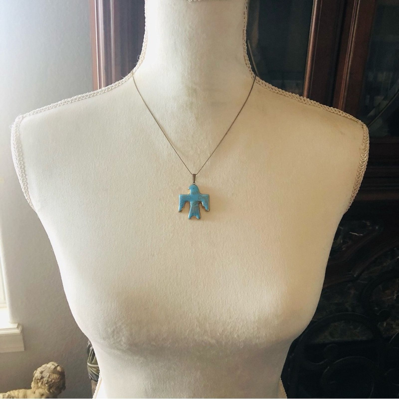 Vintage Vintage 70s hand painted porcelain eagle pendant necklace Size ONE SIZE - 8 Thumbnail