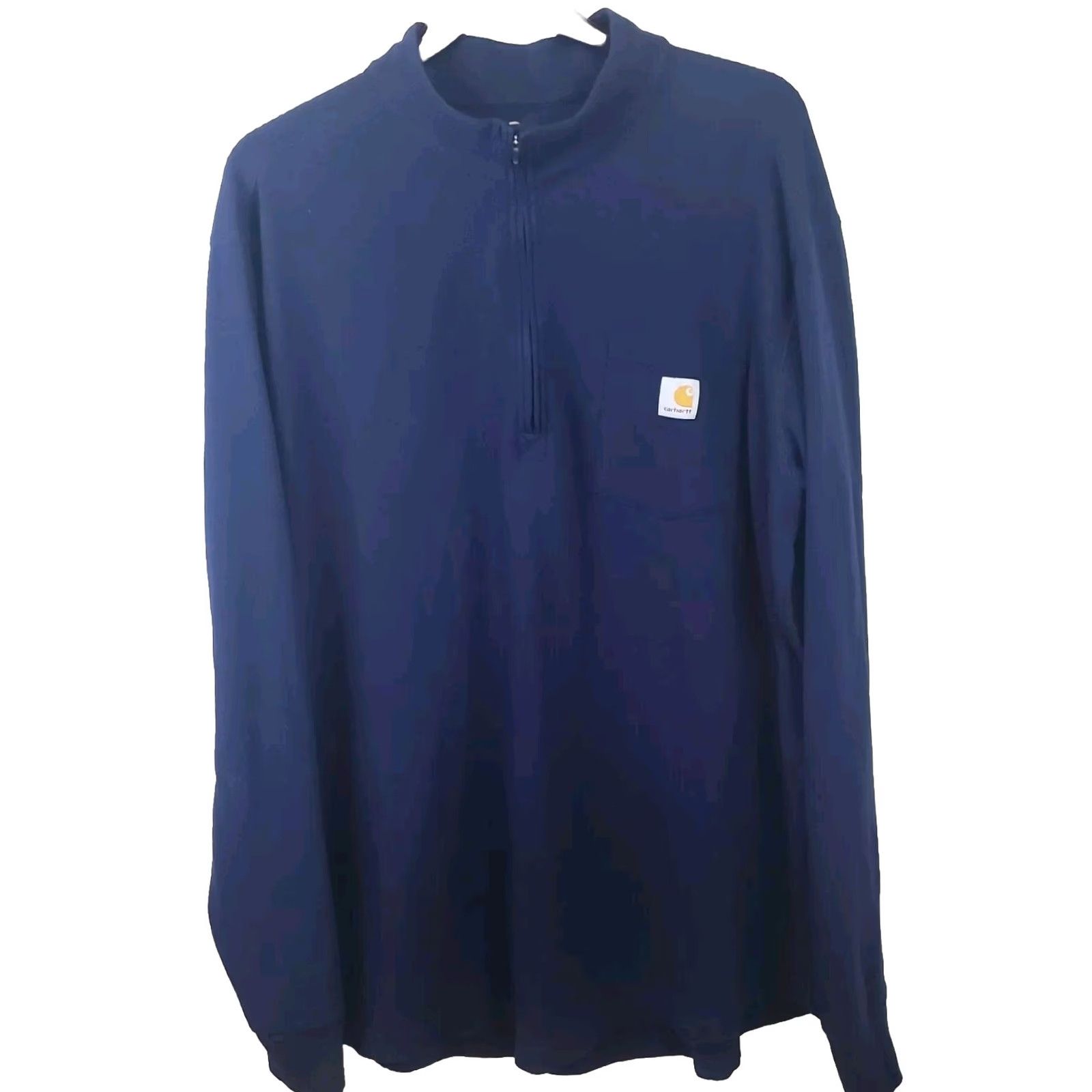Carhartt Carhartt Sweatshirt 1/4 Zip Pullover Mens 2XLT Navy Logo Solid Relaxed Big & Tall Size US XXL / EU 58 / 5 - 2 Thumbnail