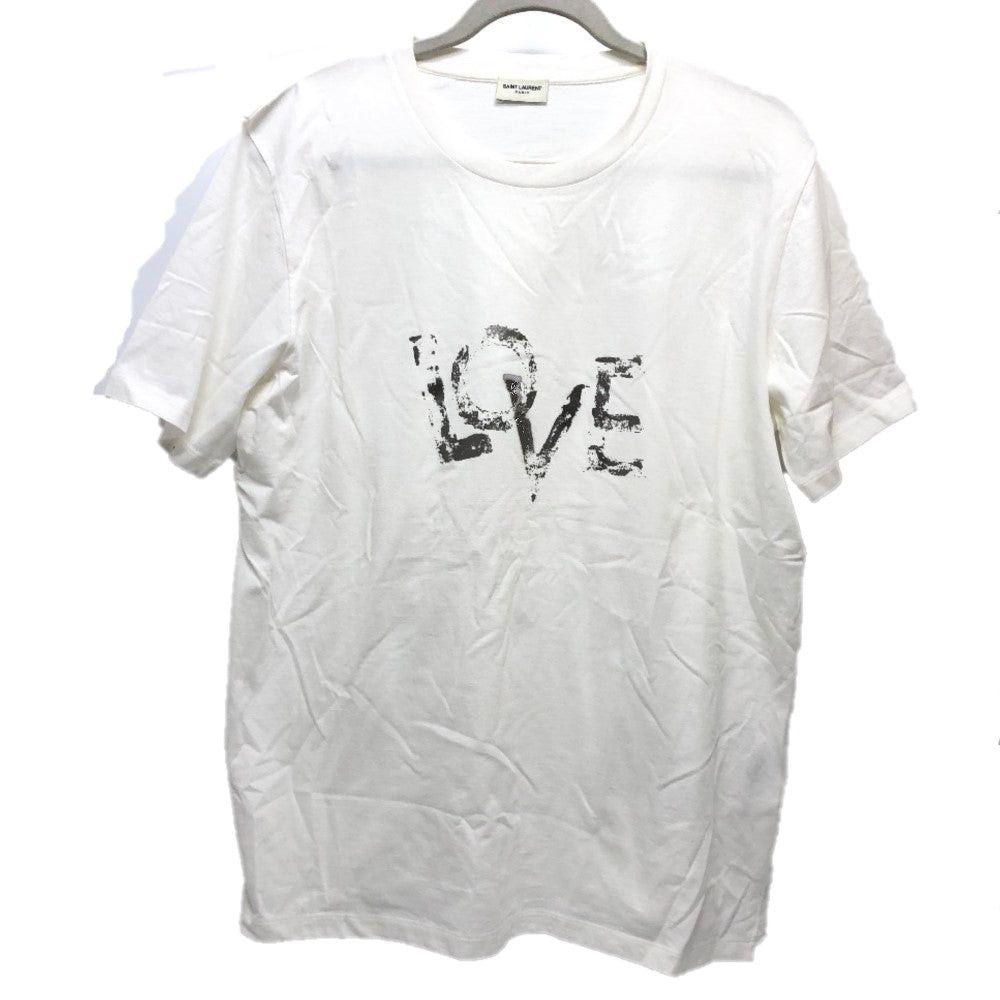 Saint Laurent Paris Saint Laurent Paris 585368 Love Print Short-Sleeved T-Shirt Cotton Men Size US M / EU 48-50 / 2 - 1 Thumbnail