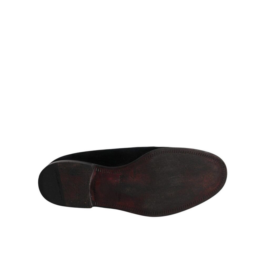 Dolce & Gabbana Dolce & Gabbana Black Velvet Loafers Formal Men Dress Shoes Size US 9 / EU 42 - 8 Thumbnail
