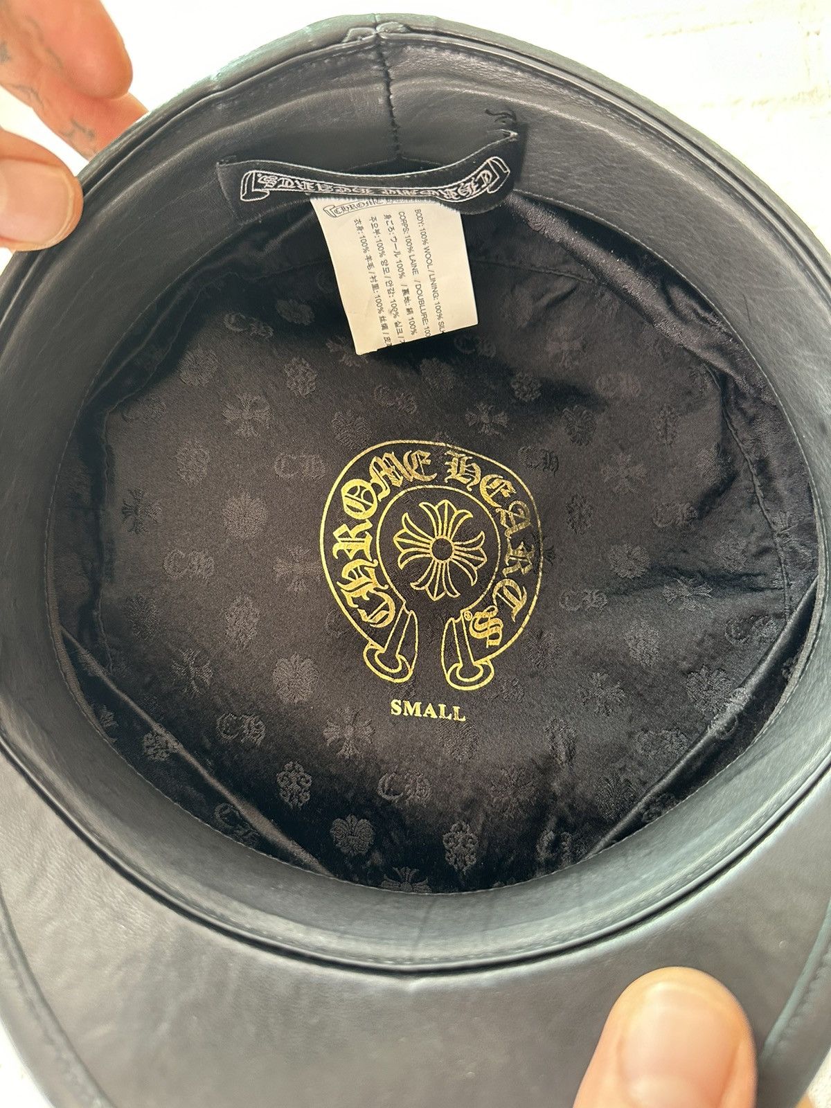 Chrome Hearts CHROME HEARTS LEATHER CONDUCTOR HAT Size ONE SIZE - 6 Thumbnail