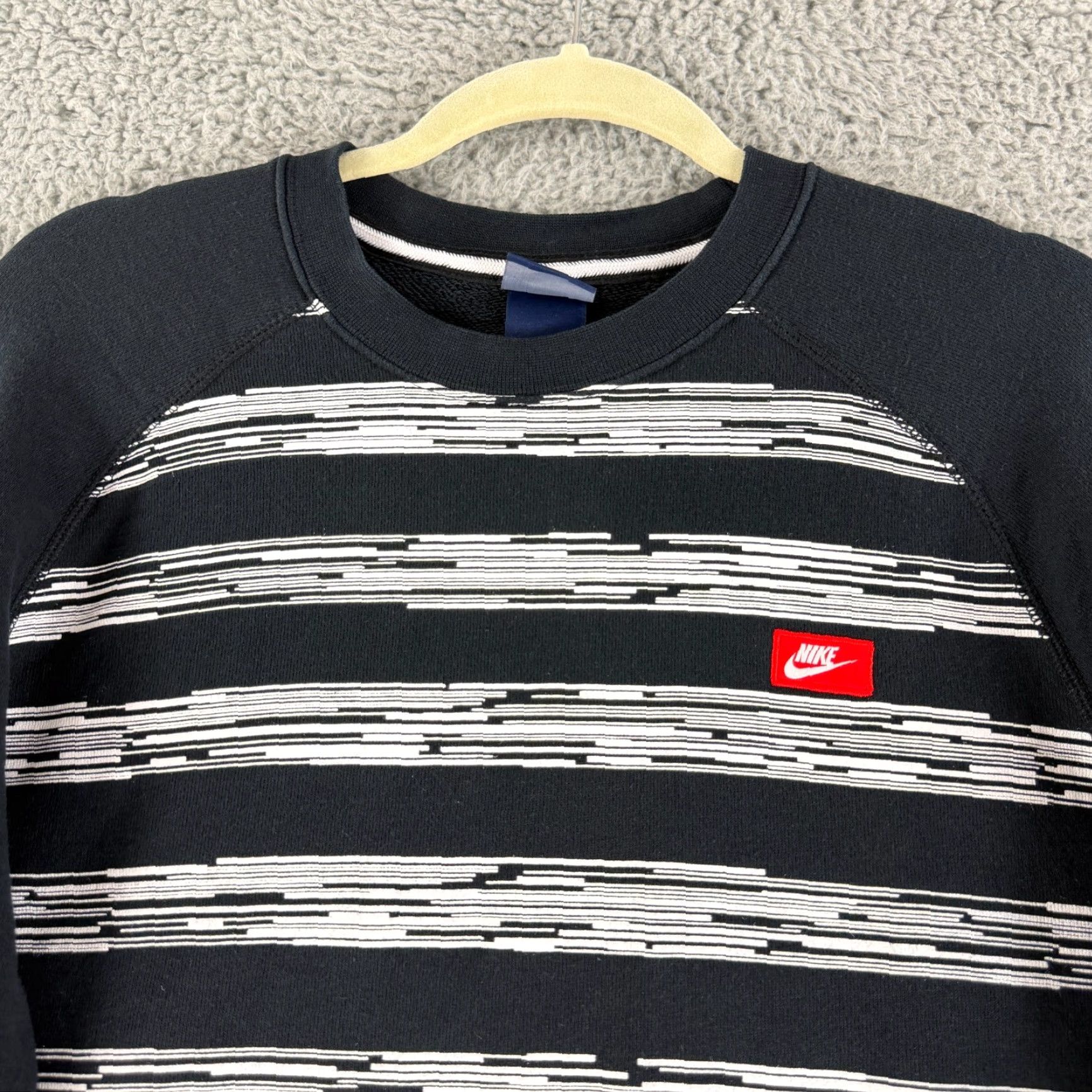 Nike Nike Sweater Mens Large Black White Stripe Crew Neck Long Sleeve 100% Cotton Size US L / EU 52-54 / 3 - 3 Thumbnail