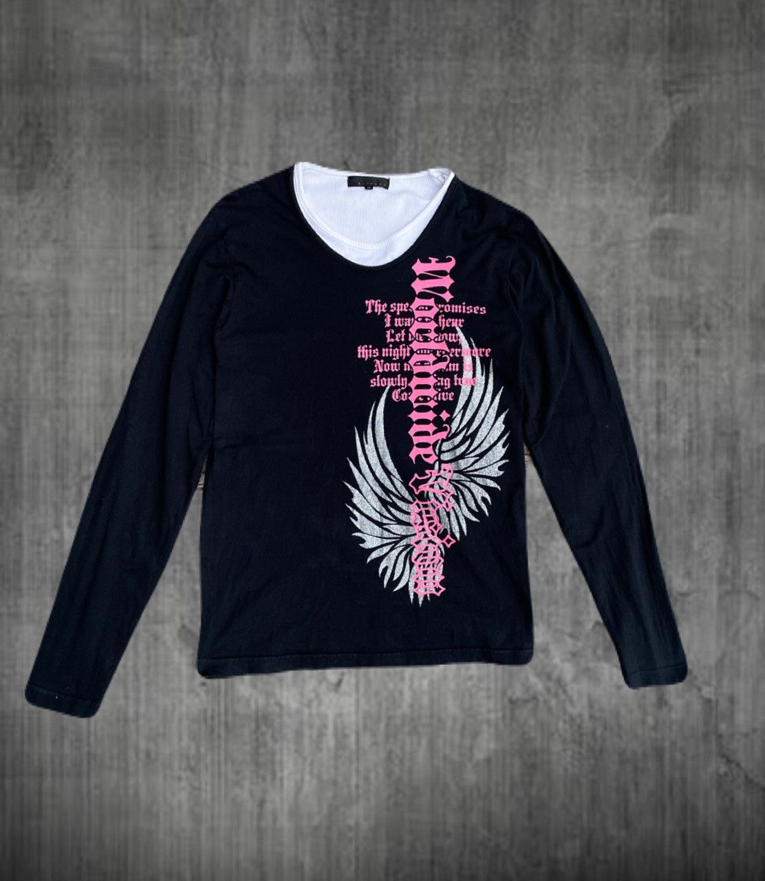 If Six Was Nine 2000s Japanese archive Layered Gilltet Poem Long Sleeve Tee Size US S / EU 44-46 / 1 - 1 Thumbnail