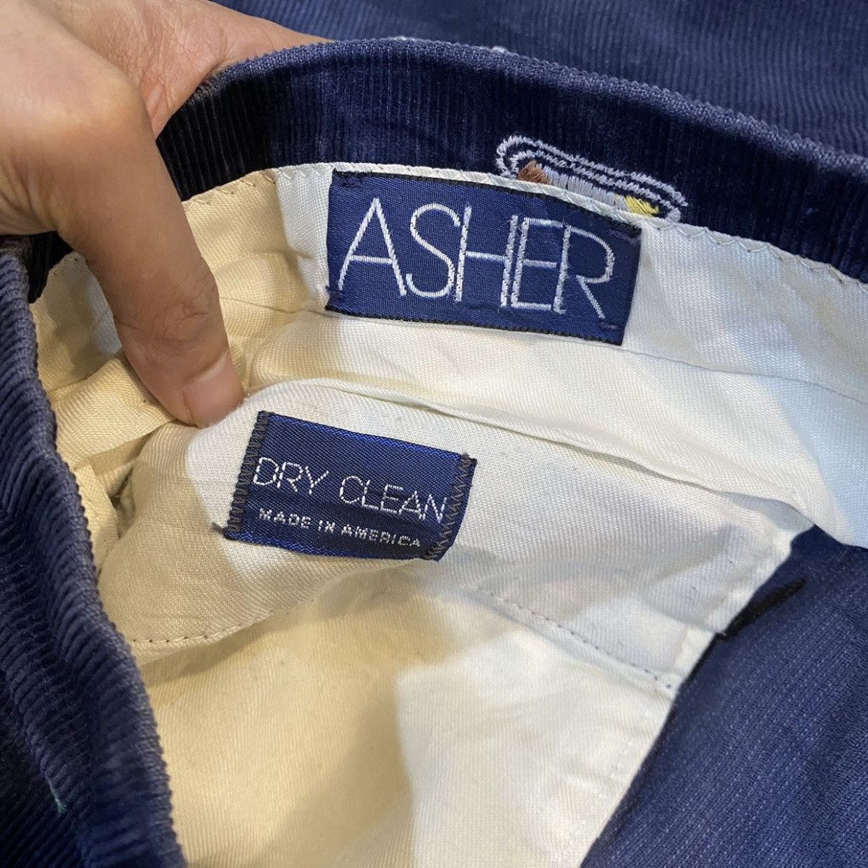 Other Asher Embroidered Corduroy Pants – Navy Duck Pattern Size US 38 / EU 54 - 10 Thumbnail