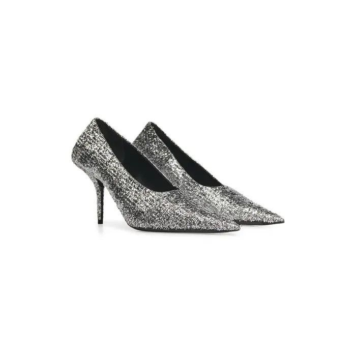 Balenciaga o1la1rc1a0126 Square Knife 80mm Pumps in Silver Size US 8 / IT 38 - 2 Thumbnail