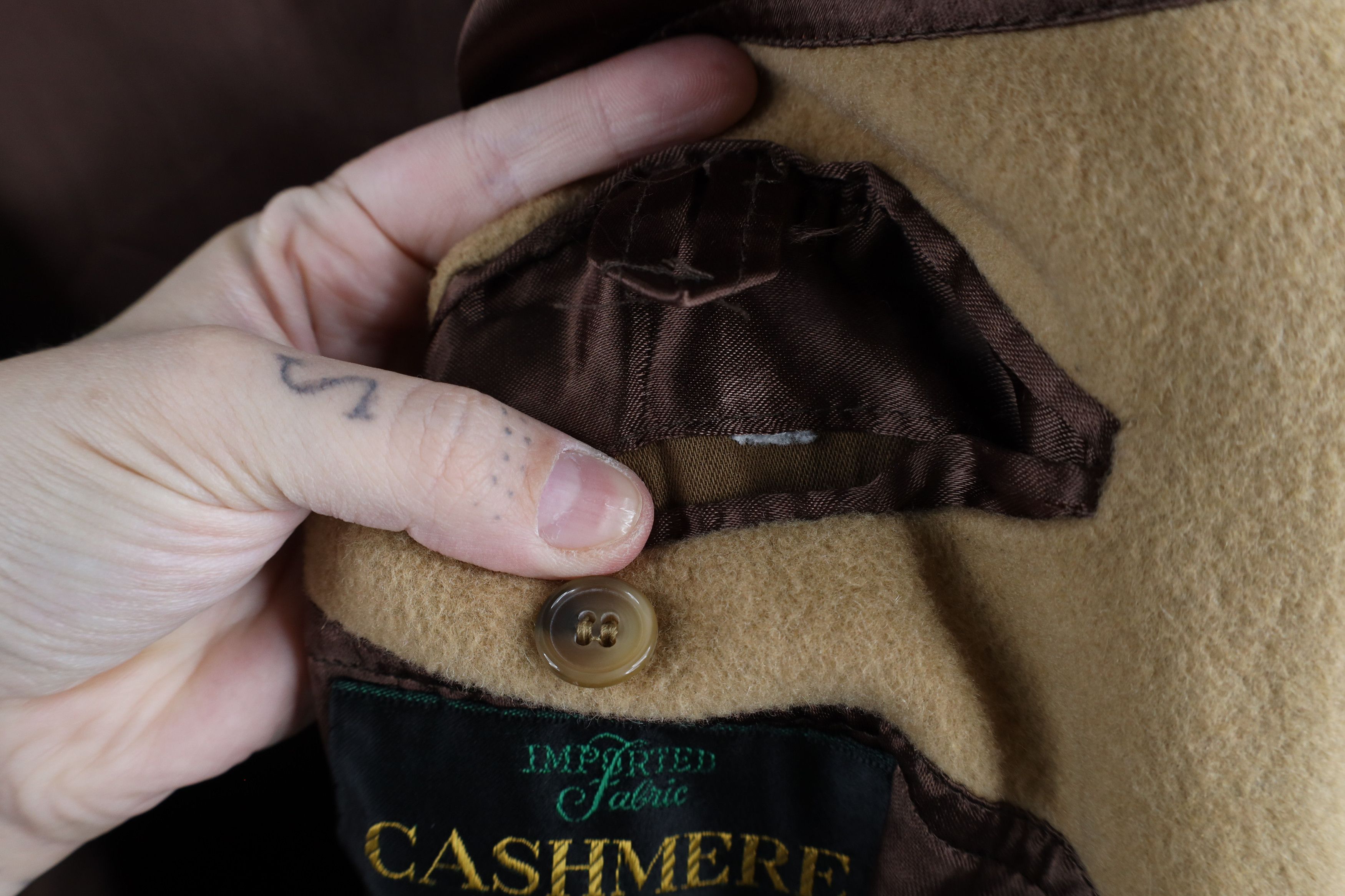 Vintage Vintage 70s Streetwear Cashmere Overcoat Jacket Beige USA Size US XXL / EU 58 / 5 - 13 Thumbnail