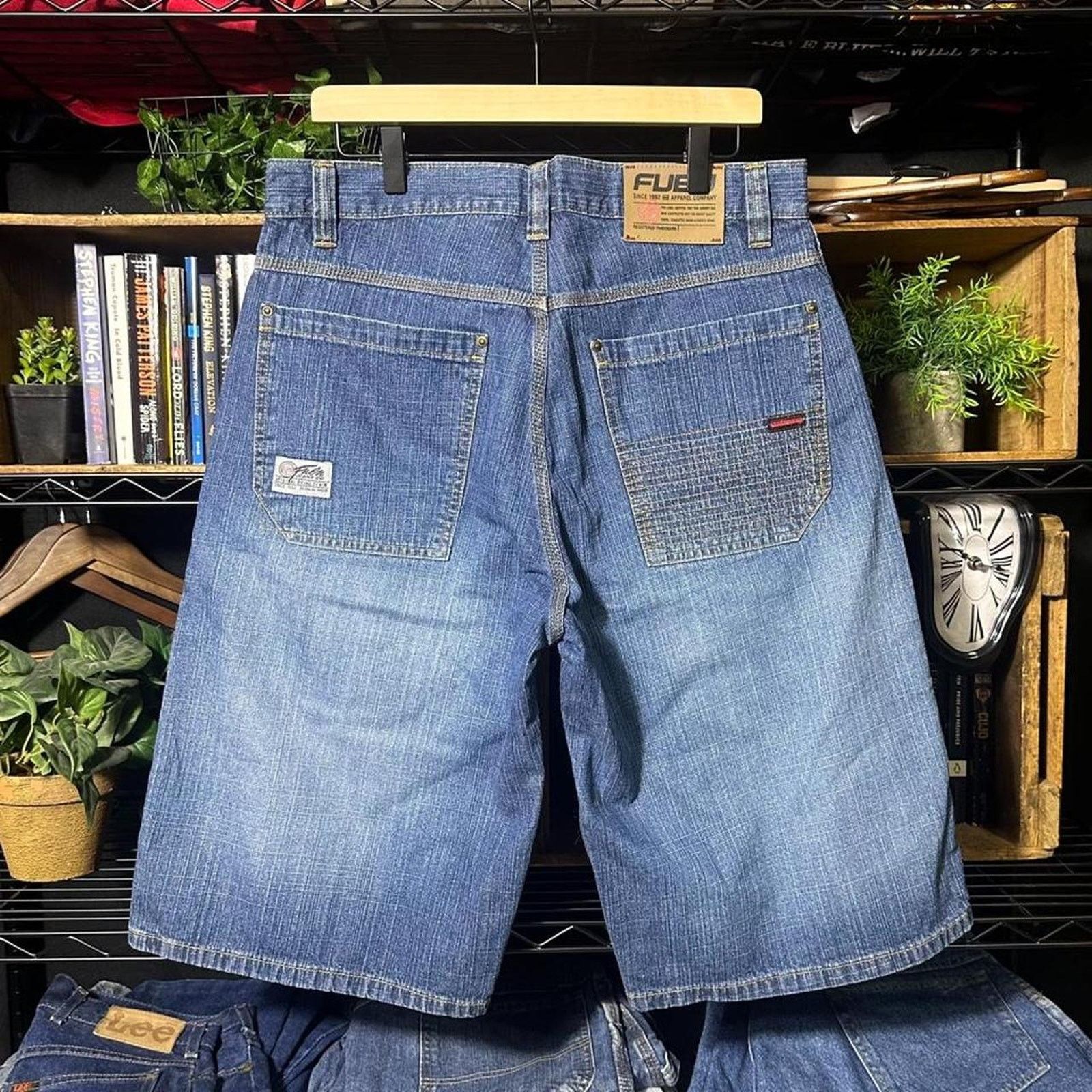 Vintage Y2K Fubu Baggy Jorts Mens 34" Blue Baggy Jean Shorts