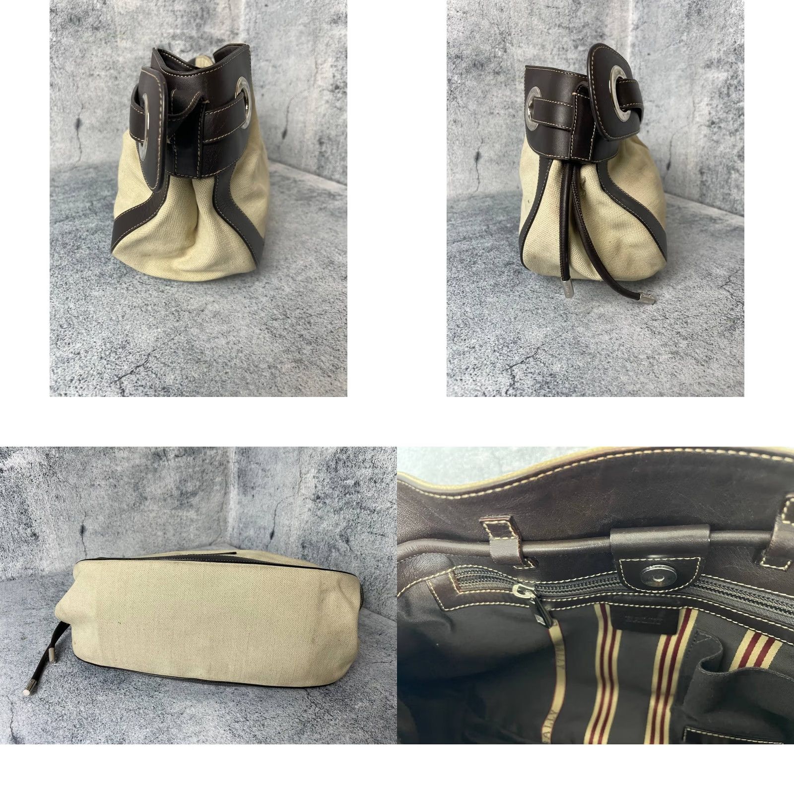 Bally Bally Womens Beige Cotton Double Handle Tote & Messager Bag Size ONE SIZE - 8 Thumbnail