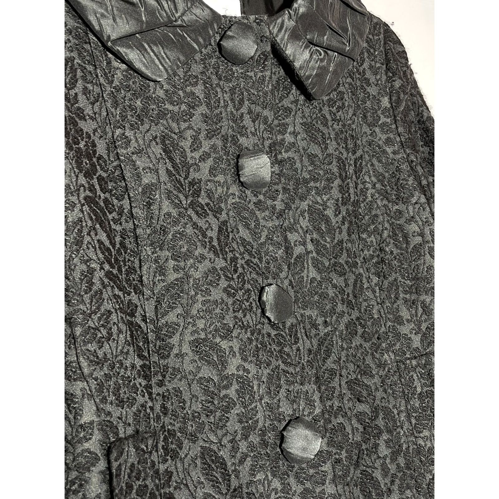 Moschino Moschino Coat Women’s Black Leaf Pattern Overcoat Jacket S Size S / US 4 / IT 40 - 4 Thumbnail