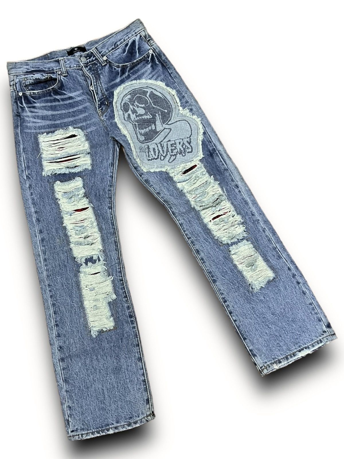 Designer × Japanese Brand SUPER LOVERS ROCK DISTRESSED JEANS JAPANESE BRAND DENIM Size US 32 / EU 48 - 3 Thumbnail