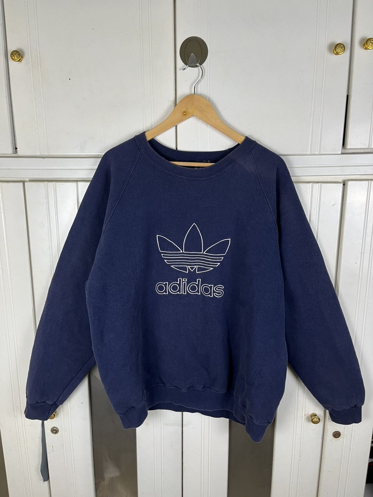 Adidas × Vintage Vintage Adidas Trefoil Crewneck Size US M / EU 48-50 / 2 - 1 Thumbnail
