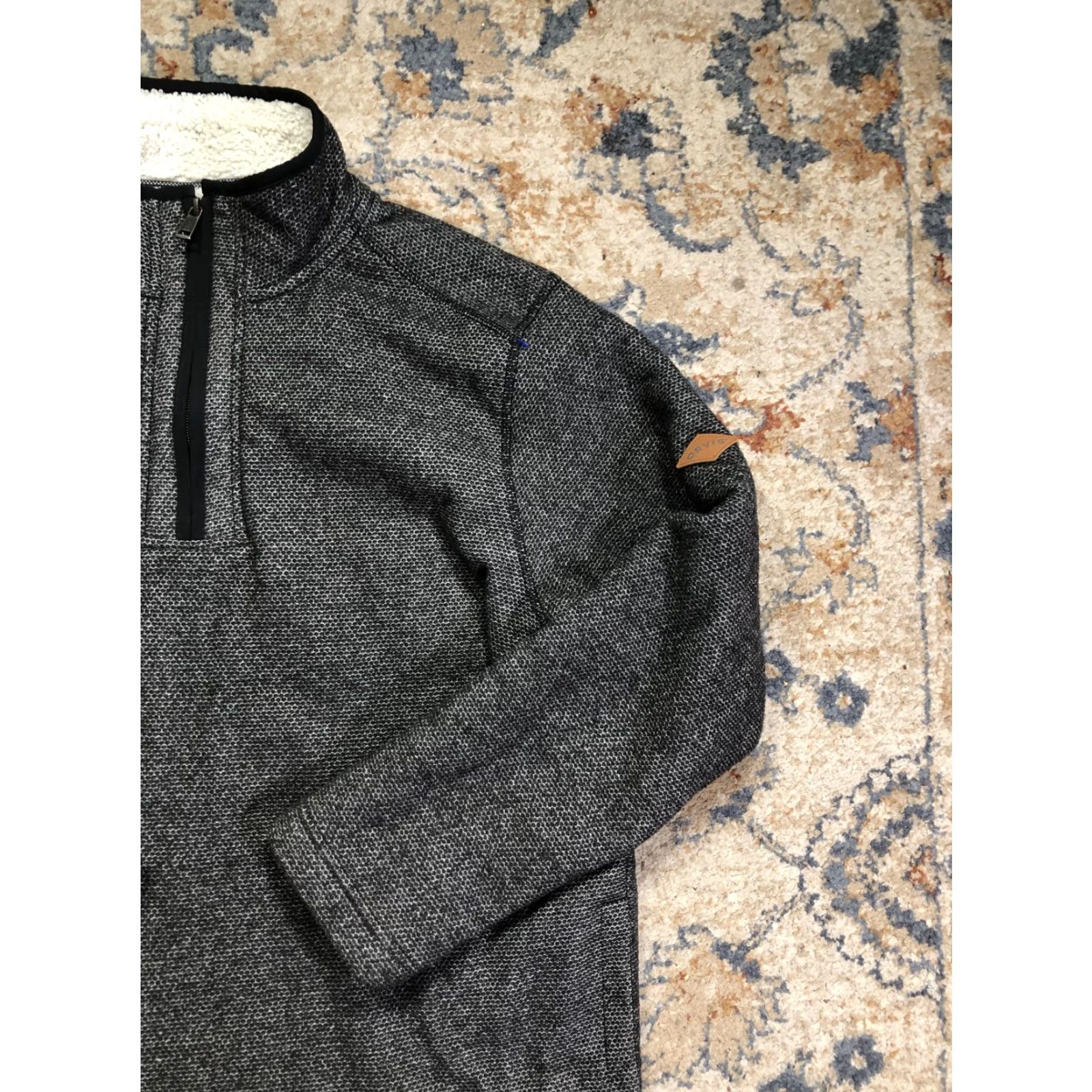 Orvis Orvis Sweater Mens L Gray Quarter Zip Mock Neck Lined Knit Pullover Size US L / EU 52-54 / 3 - 4 Thumbnail