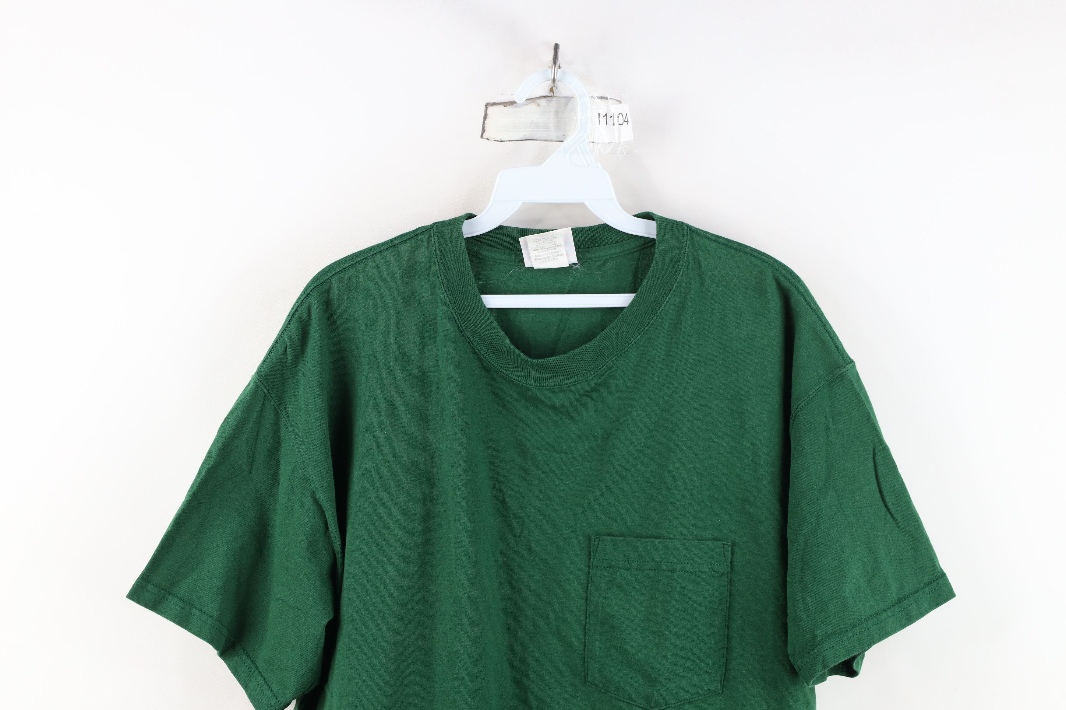 Vintage Vintage 90s Bike Faded Blank Pocket T-Shirt Green Cotton USA Size US M / EU 48-50 / 2 - 2 Thumbnail
