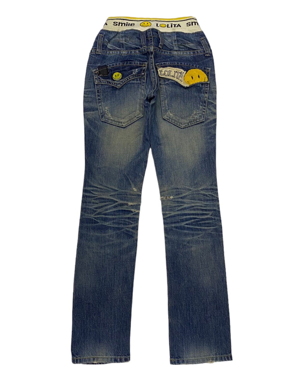 Kapital 🔥LOLITA SMILE WAISTBAND DISTRESS DENIM JEANS KAPITAL SMILE Size 27" / US 4 / IT 40 - 1 Thumbnail