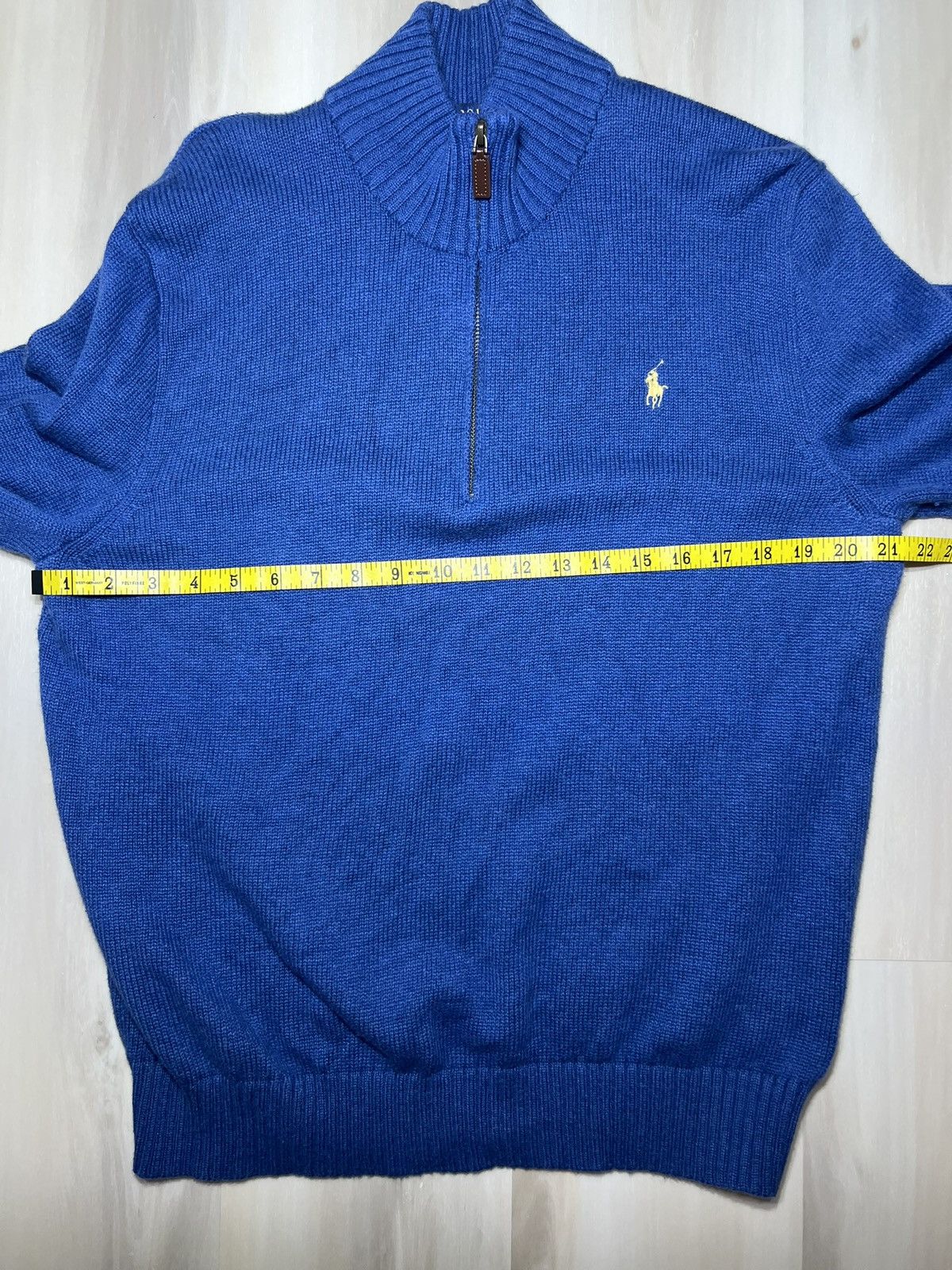 Polo Ralph Lauren Polo Ralph Lauren Sweater L Blue Knit Cotton 1/4 Quarter Zip Size US L / EU 52-54 / 3 - 5 Thumbnail