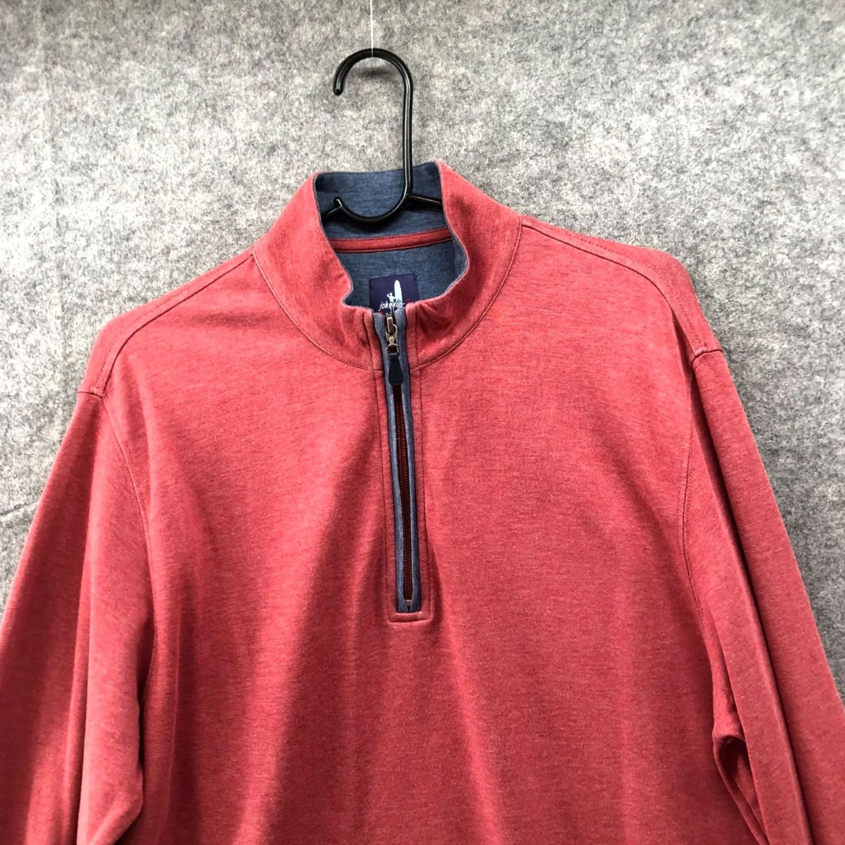 johnnie-O Johnnie-O 1/4 Zip Sweatshirt Mens M Ginger/Red Pullover Lightweight Modal Blend Shirt Size US M / EU 48-50 / 2 - 3 Thumbnail