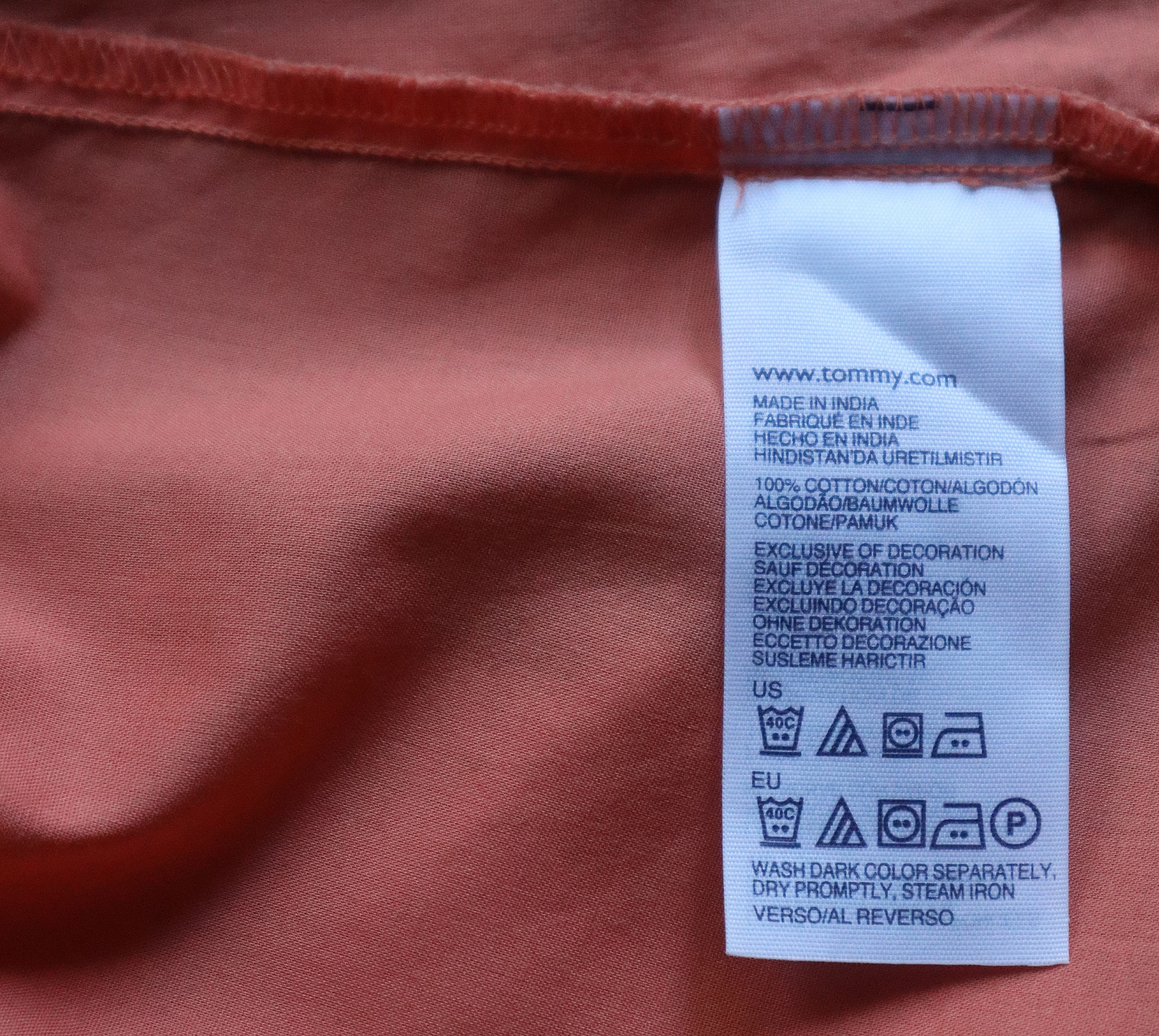 Tommy Hilfiger Orange Long Sleeve Button-Down Shirt Blouse Size XL / US 12-14 / IT 48-50 - 9 Thumbnail