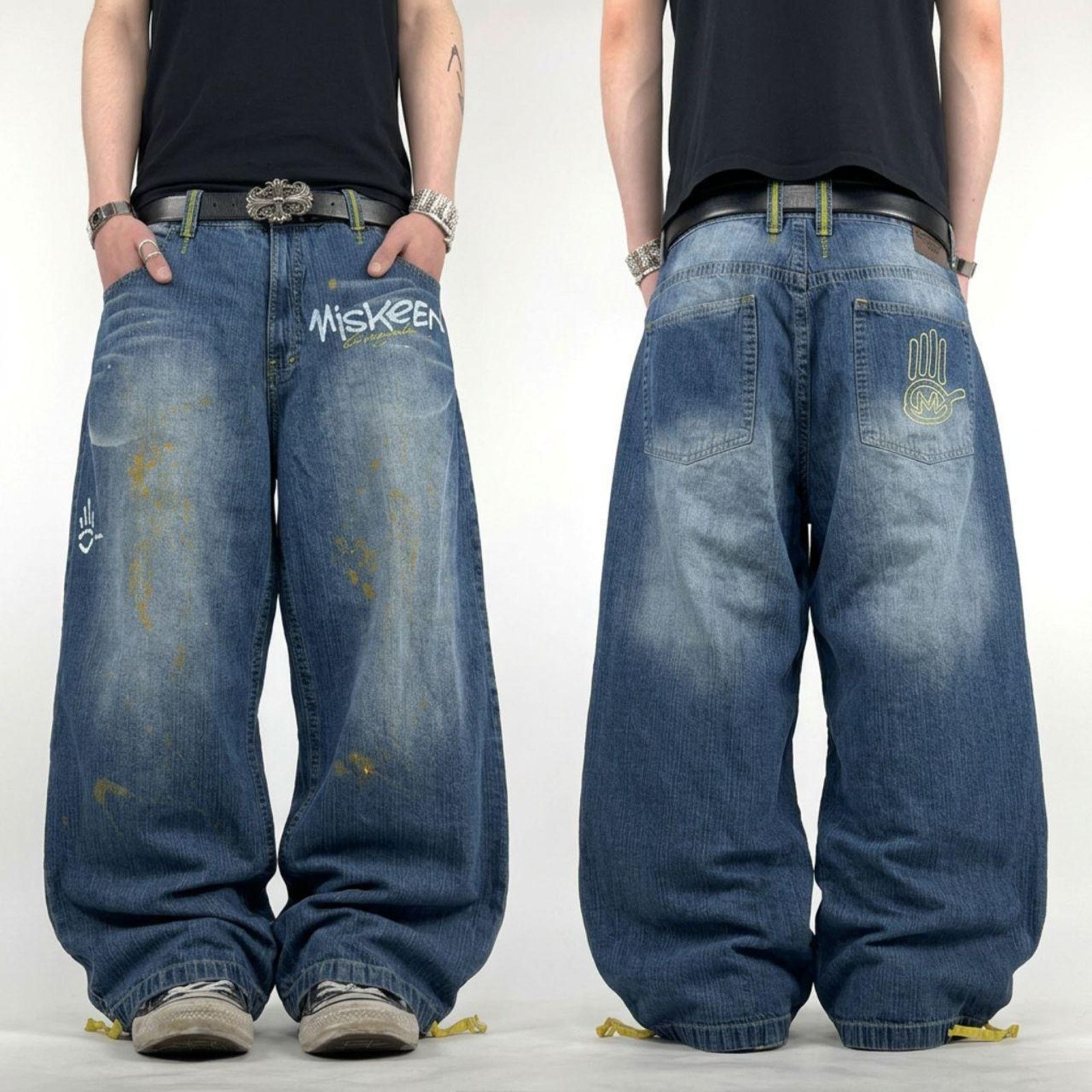 JNCO × Southpole × Vintage Vintage y2k archive faded stonewash baggy wide leg rare jean Size US 40 / EU 56 - 1 Thumbnail