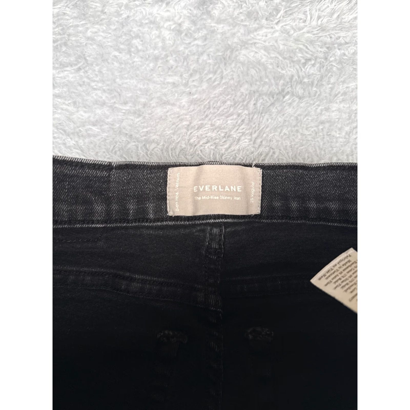 Everlane Everlane Jeans Women 25 Black Denim Mid Rise Skinny Cotton Blend 24x27 Size 42" / US 20 - 6 Thumbnail