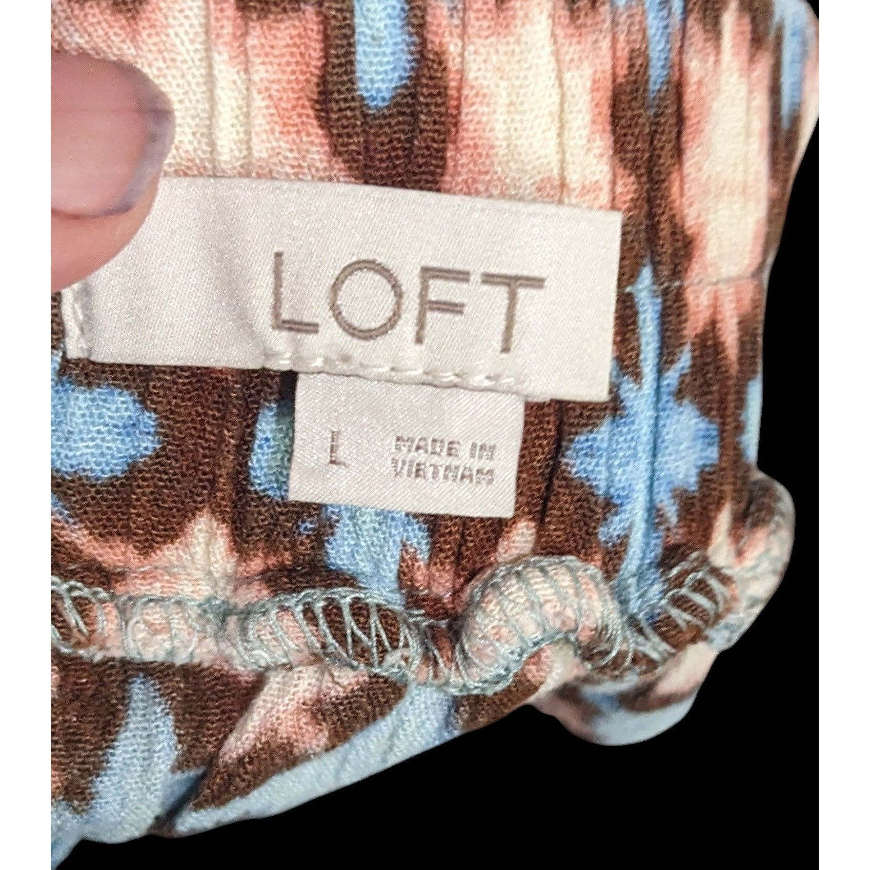 Loft Loft Cottagecore Blue Brown And Pink Abstract Maxi Skirt Size 32" / US 10 / IT 46 - 3 Thumbnail