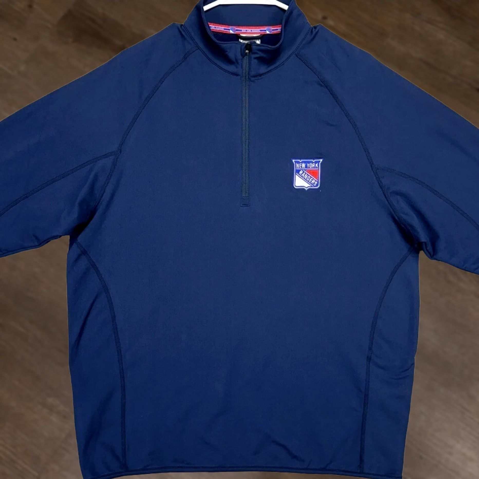 Vintage VINTAGE New York Rangers Pullover Shirt Mens Large Blue Quarter Zip Stretch Levelwear Size US L / EU 52-54 / 3 - 1 Thumbnail
