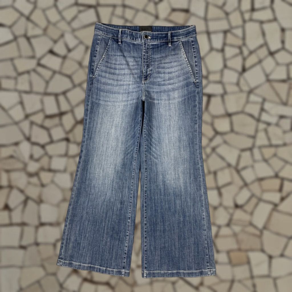 White House Black Market Womens High Waist Wide Leg Denim Jeans