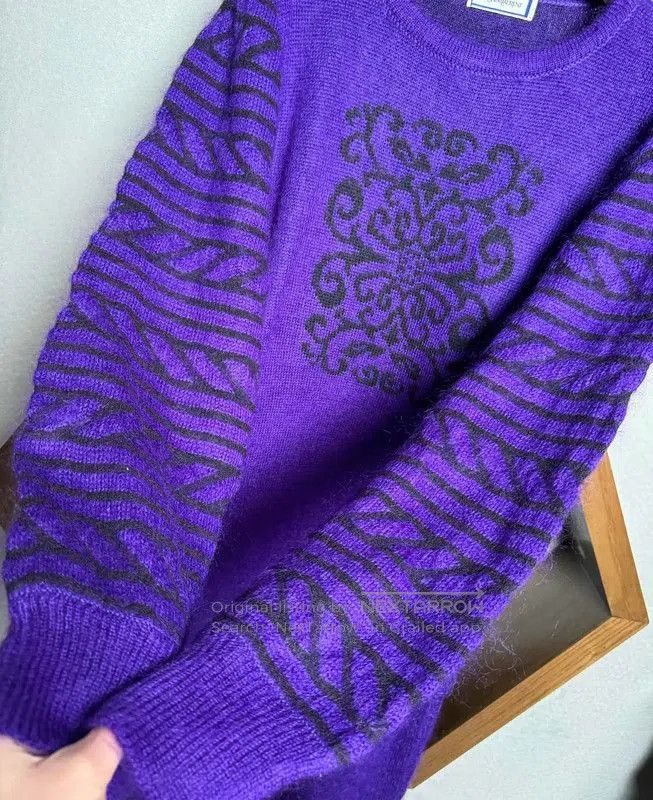 Yves Saint Laurent Yves Saint Laurent Purple Knit Dress for Women . Size XXS / US 00 / IT 34 - 4 Thumbnail