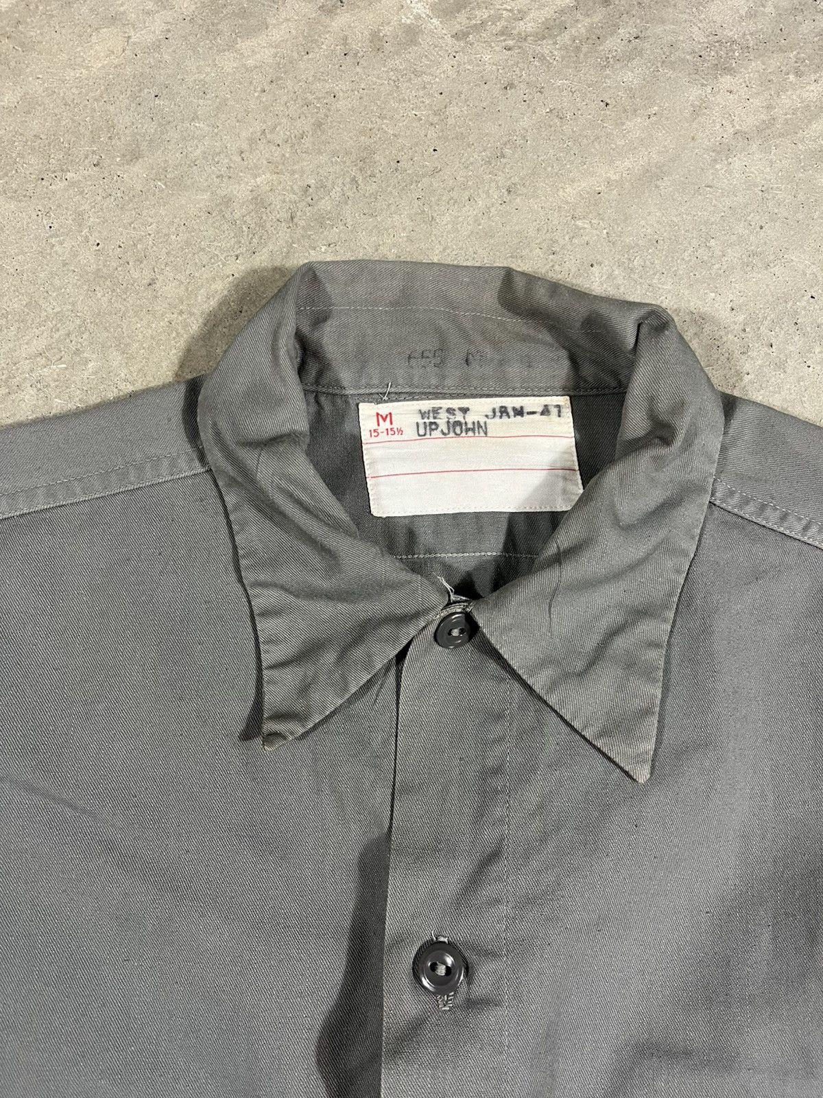 Vintage Vintage 40s Gray Cotton Work Shirt Size US M / EU 48-50 / 2 - 3 Thumbnail