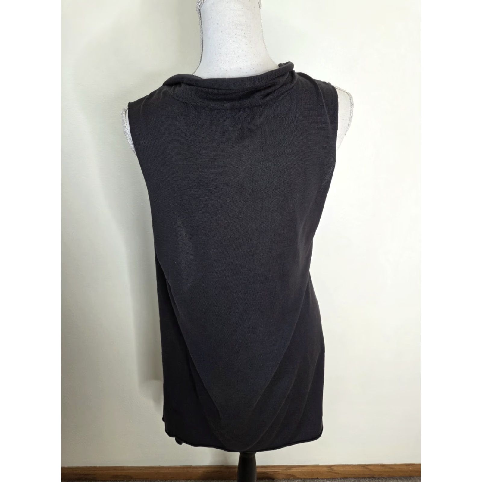 Eileen Fisher Eileen Fisher Tank Vest Womens Medium Silk Cotton Sleeveless Tunic Black Long Lined Classroom? Size M / US 6-8 / IT 42-44 - 3 Thumbnail