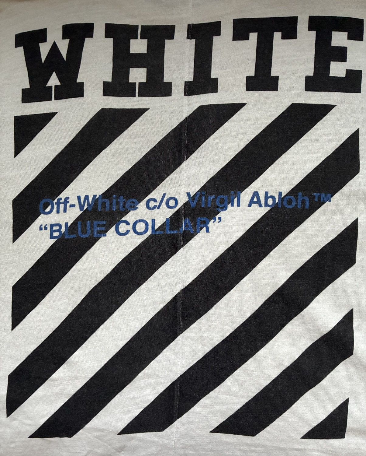 Off-White Off-White x Virgil Abloh "Blue Collar" Tee Size US M / EU 48-50 / 2 - 6 Thumbnail