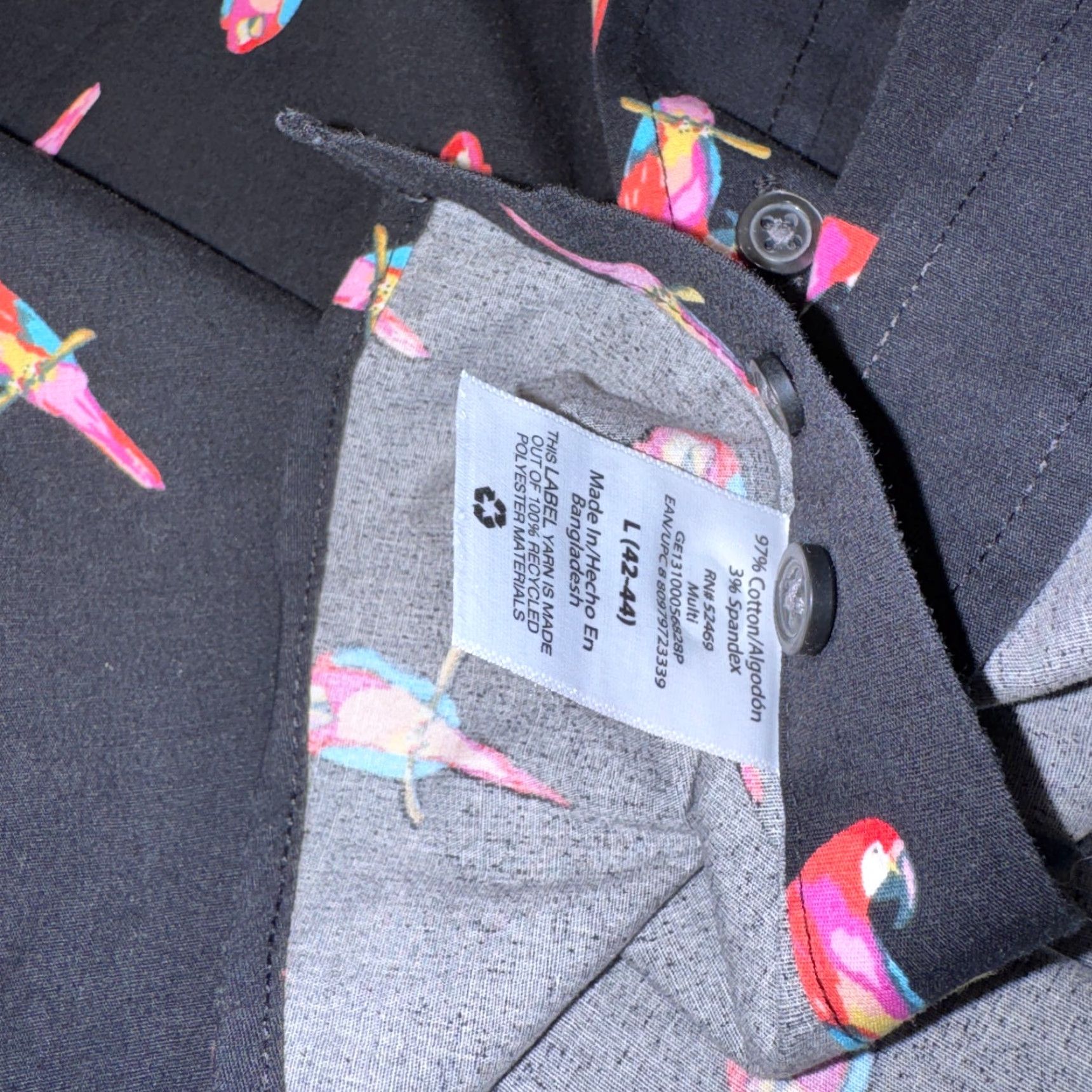George George Hawaiian Button-Up Shirt - Men’s L Multicolor Short Sleeve Cotton Knit Logo Embroidered Collared Classic AOP Beach Summer Shirt Size US L / EU 52-54 / 3 - 4 Thumbnail