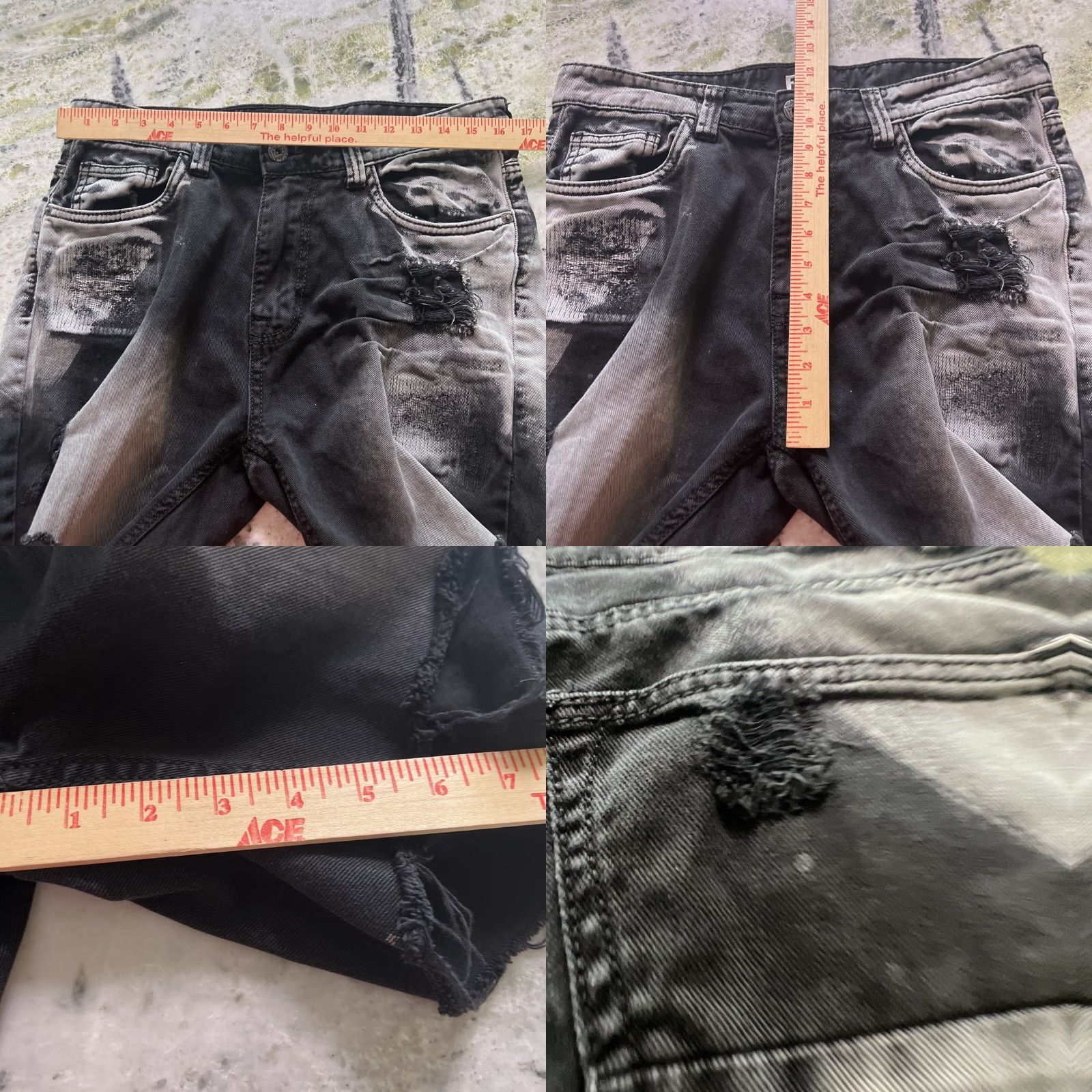 Vintage FBRK Shorts Men’s 34 Distressed Black Streetwear Bermuda Casual 5-Pocket Denim Cotton Distressed Grunge Mens Size 34 Black Size US 34 / EU 50 - 8 Thumbnail