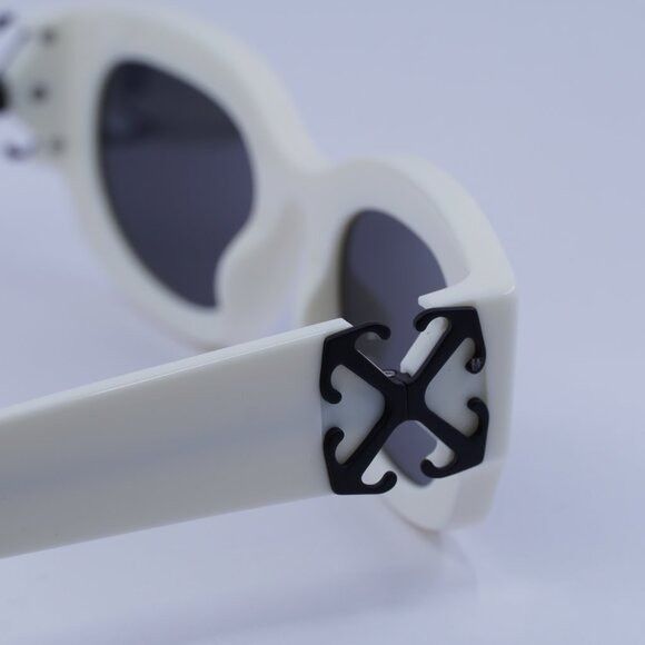 Off-White Off-White OERI14E PALMER 0107 Sunglasses White Oval Frame Size ONE SIZE - 10 Thumbnail