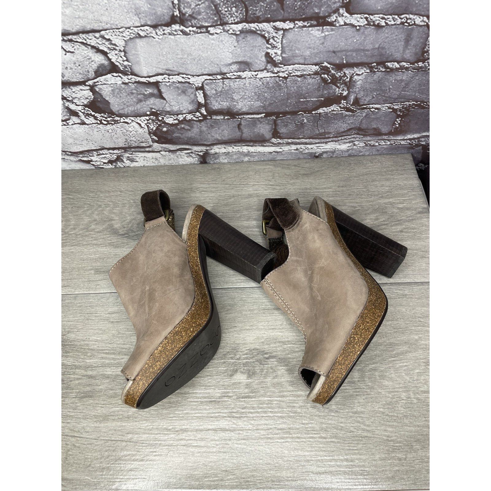Other Apepazza Parma Brown Taupe Leather Peep Toe Heeed Booties Wo Size US 7.5 / IT 37.5 - 24 Thumbnail