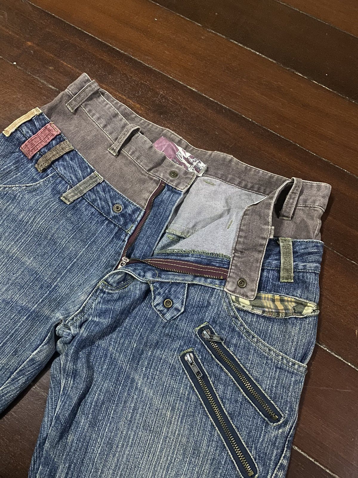 If Six Was Nine × Japanese Brand × Jean Double Waist ZIPPER Pocket Vintage Japan Denim Jeans Size US 35 - 8 Thumbnail